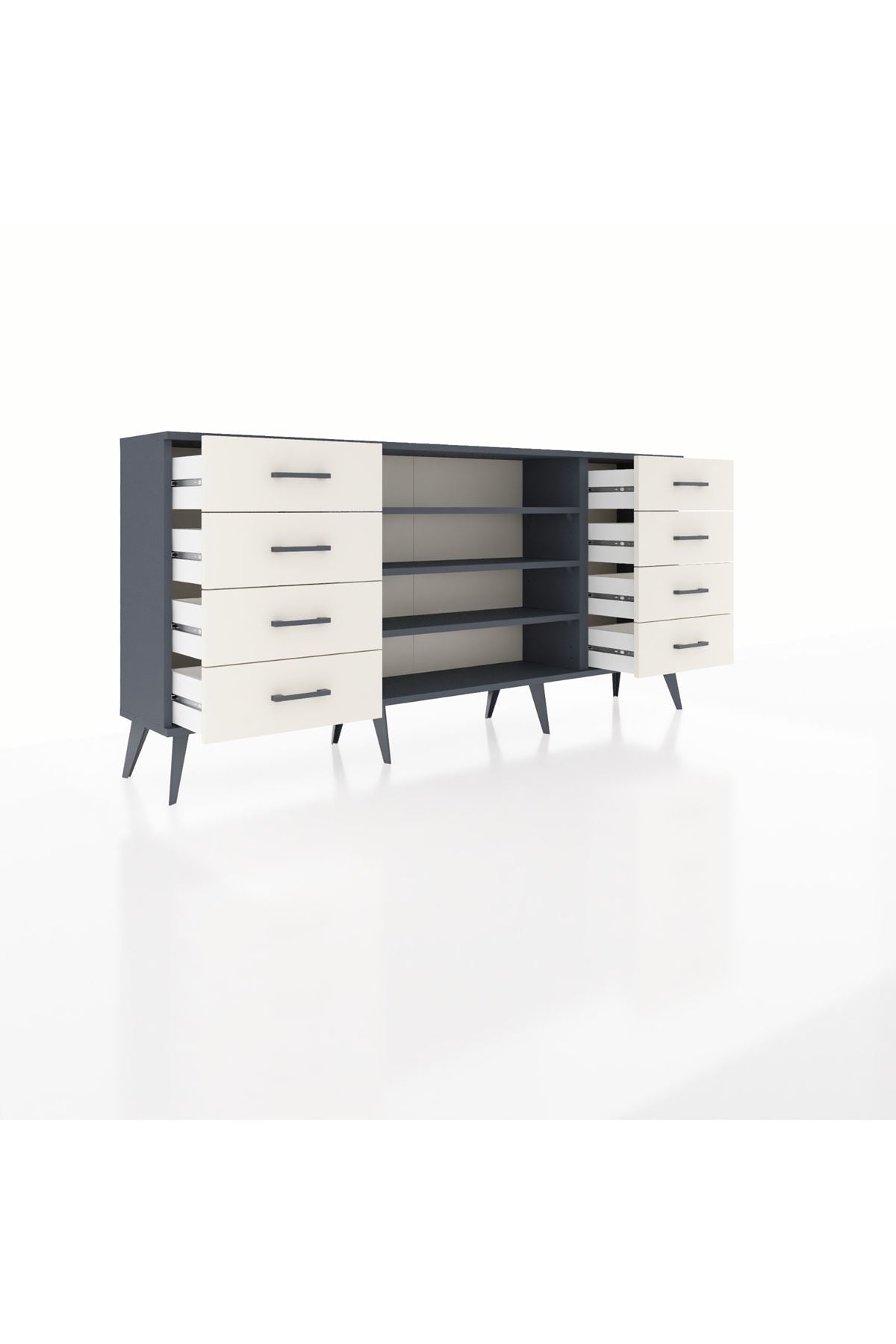 Arges Konsol 3 Raflı 8 Çekmeceli 176x30x83 - S148M038V16A