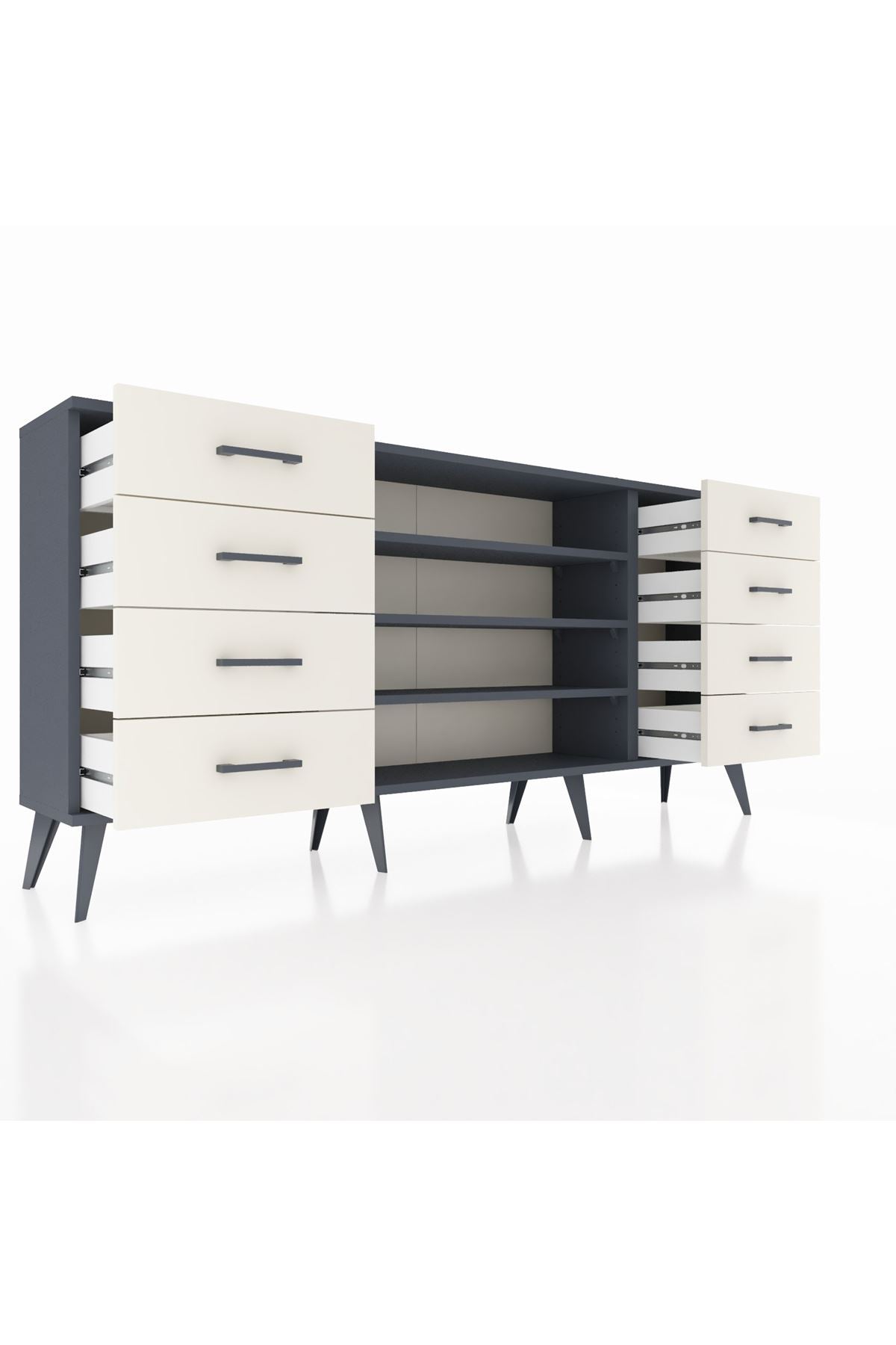 Arges Konsol 3 Raflı 8 Çekmeceli 176x30x83 - S148M038V16A