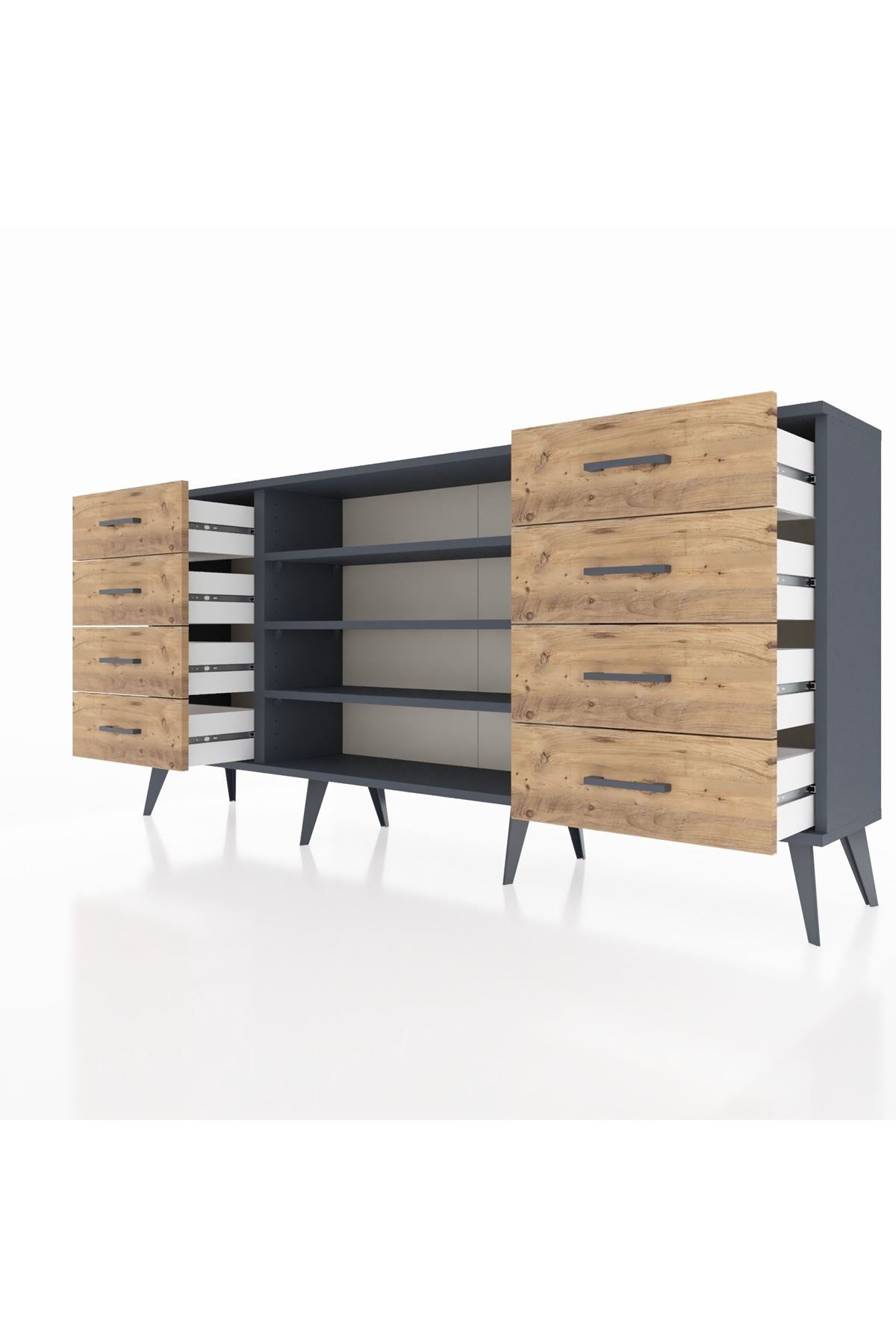 Arges Konsol 3 Raflı 8 Çekmeceli 176x30x83 - S148M038V18A