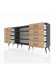 Arges Konsol 3 Raflı 8 Çekmeceli 176x30x83 - S148M038V18A