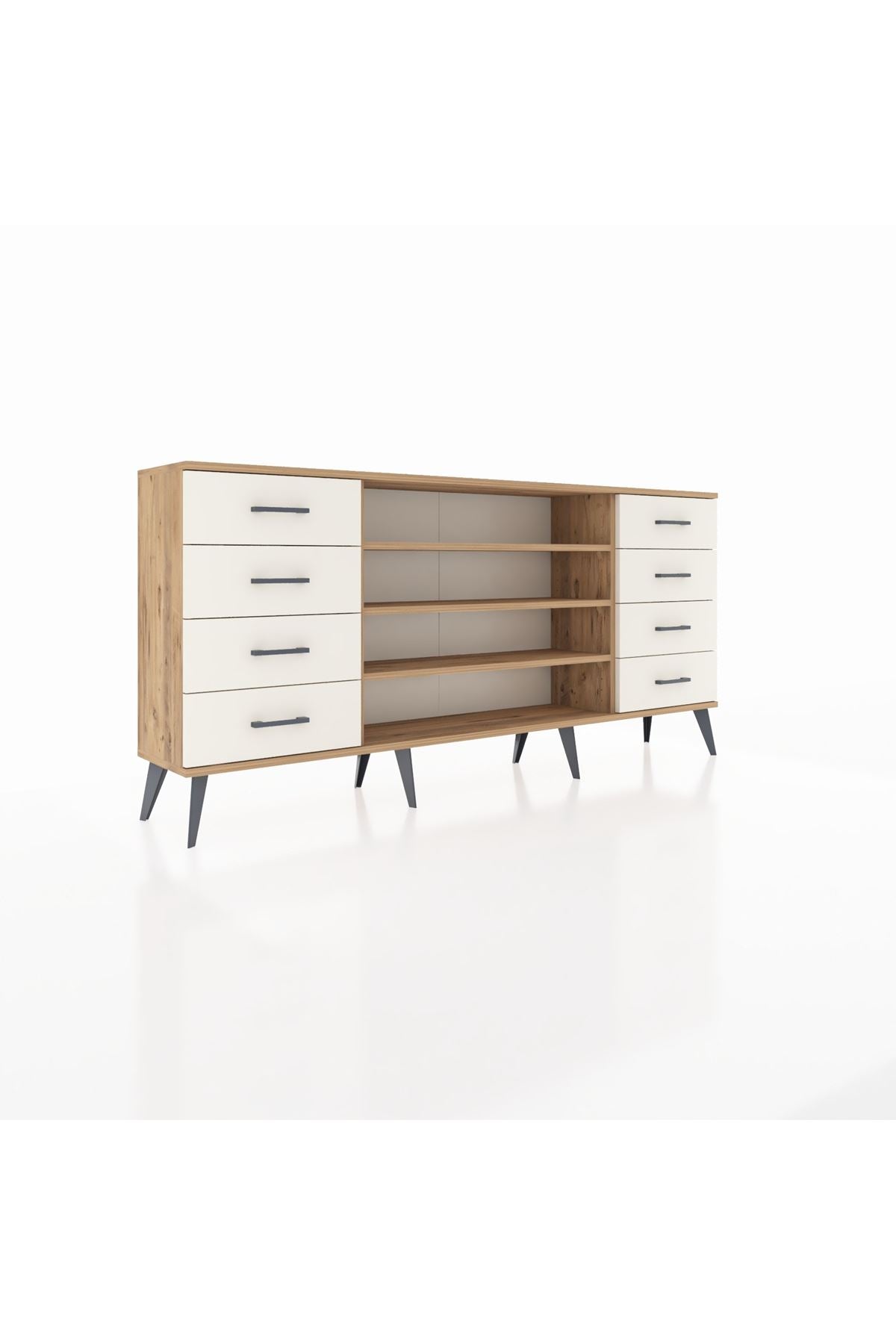 Arges Konsol 3 Raflı 8 Çekmeceli 176x30x83 - S148M038V19A
