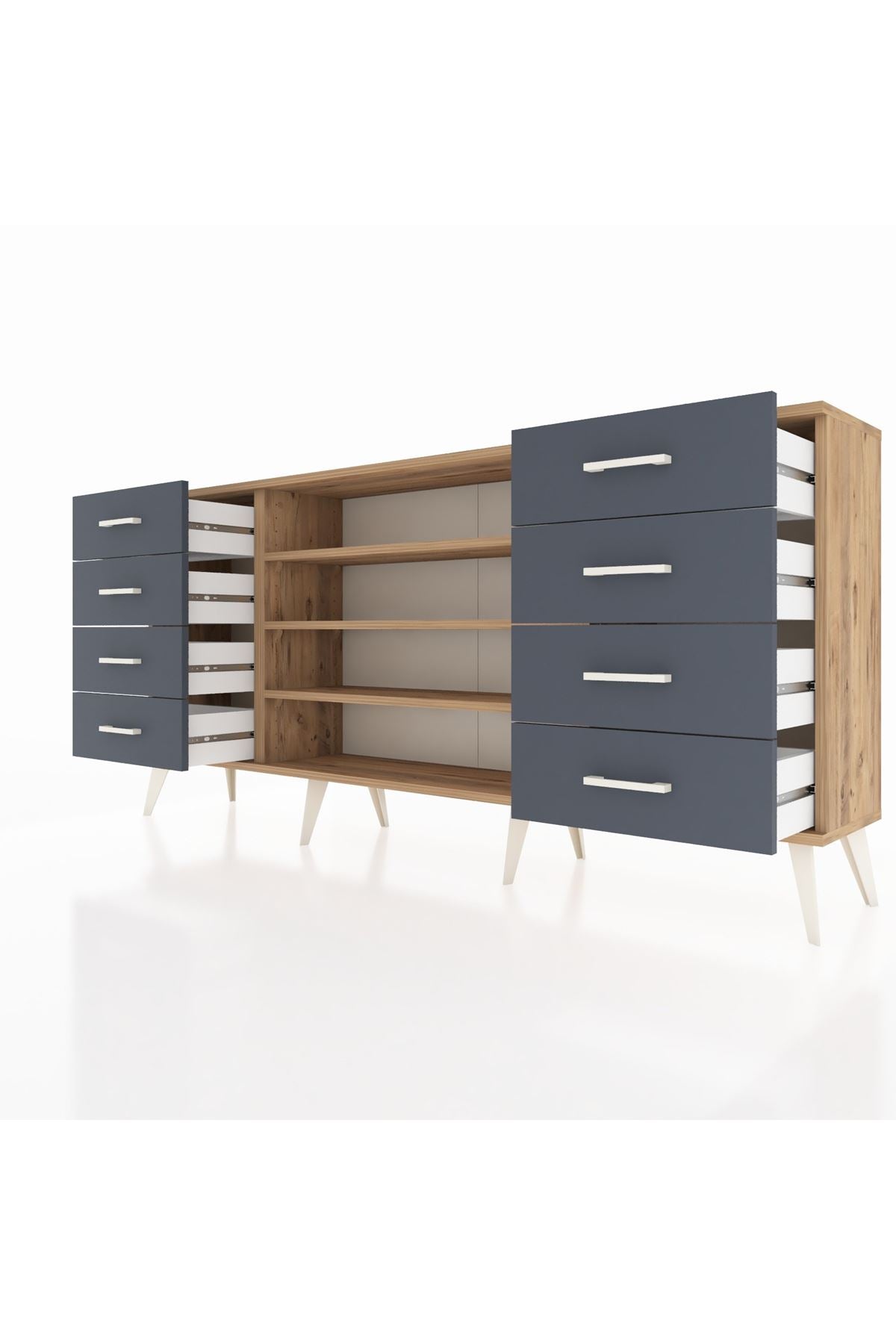Arges Konsol 3 Raflı 8 Çekmeceli 176x30x83 - S148M038V20A