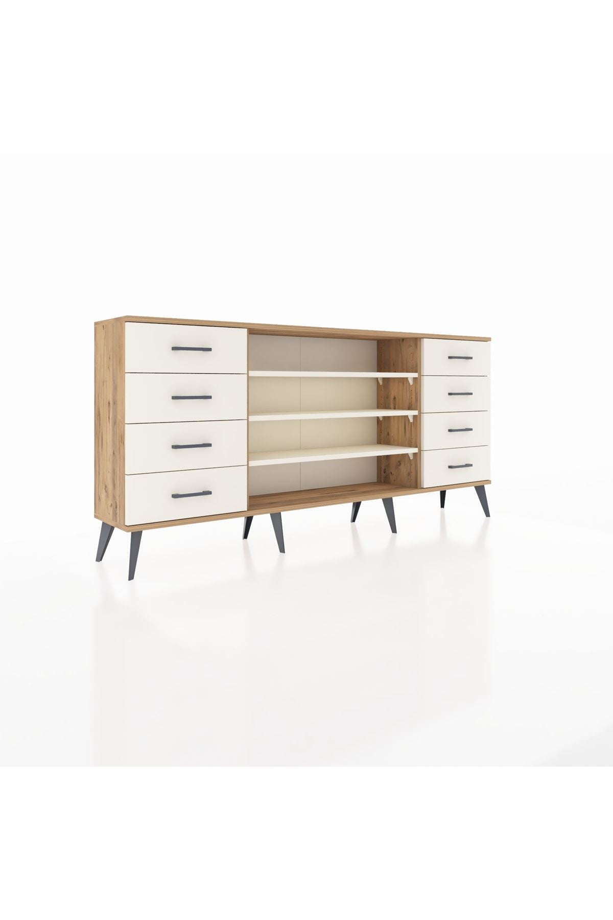 Arges Konsol 3 Raflı 8 Çekmeceli 176x30x83 - S148M038V22A