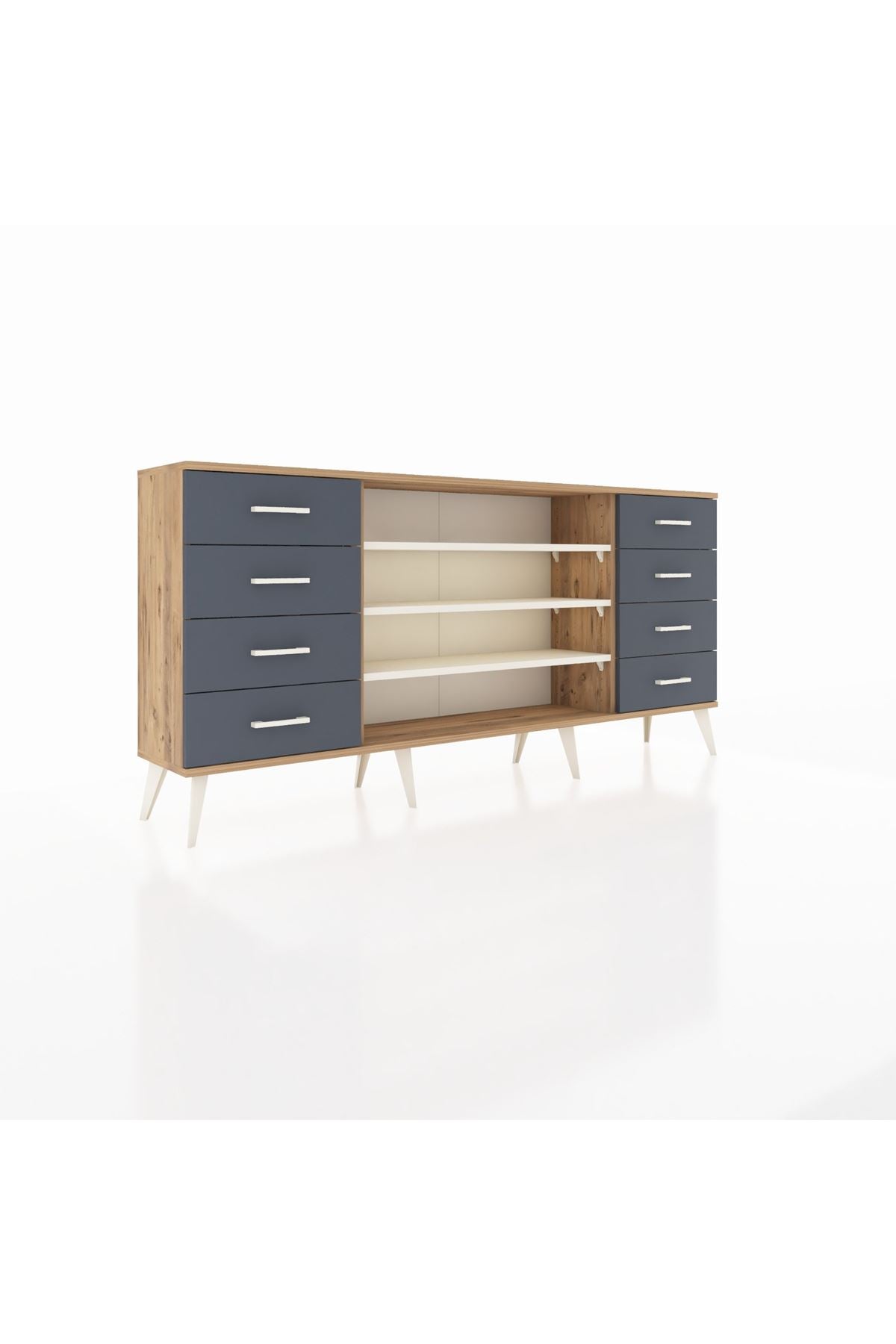 Arges Konsol 3 Raflı 8 Çekmeceli 176x30x83 - S148M038V23A