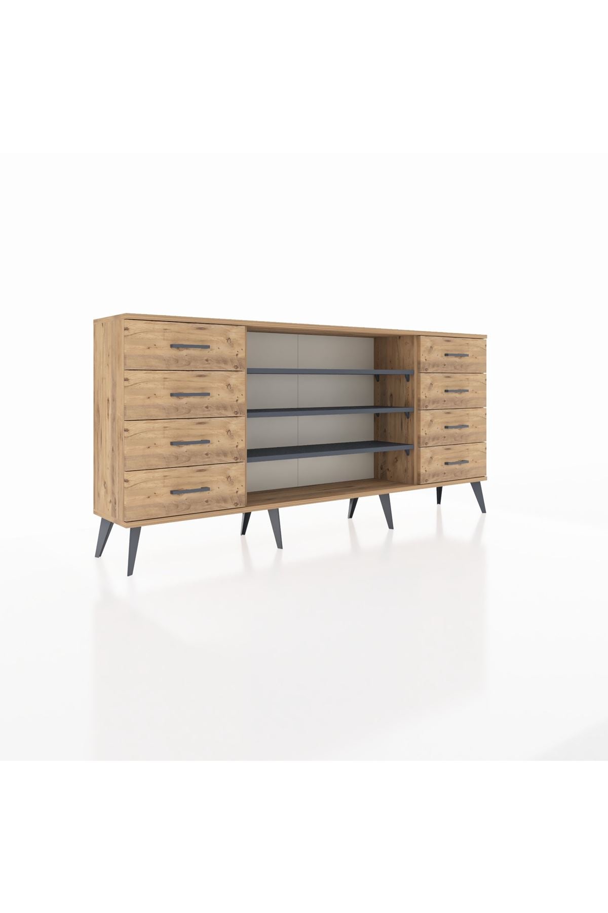 Arges Konsol 3 Raflı 8 Çekmeceli 176x30x83 - S148M038V27A