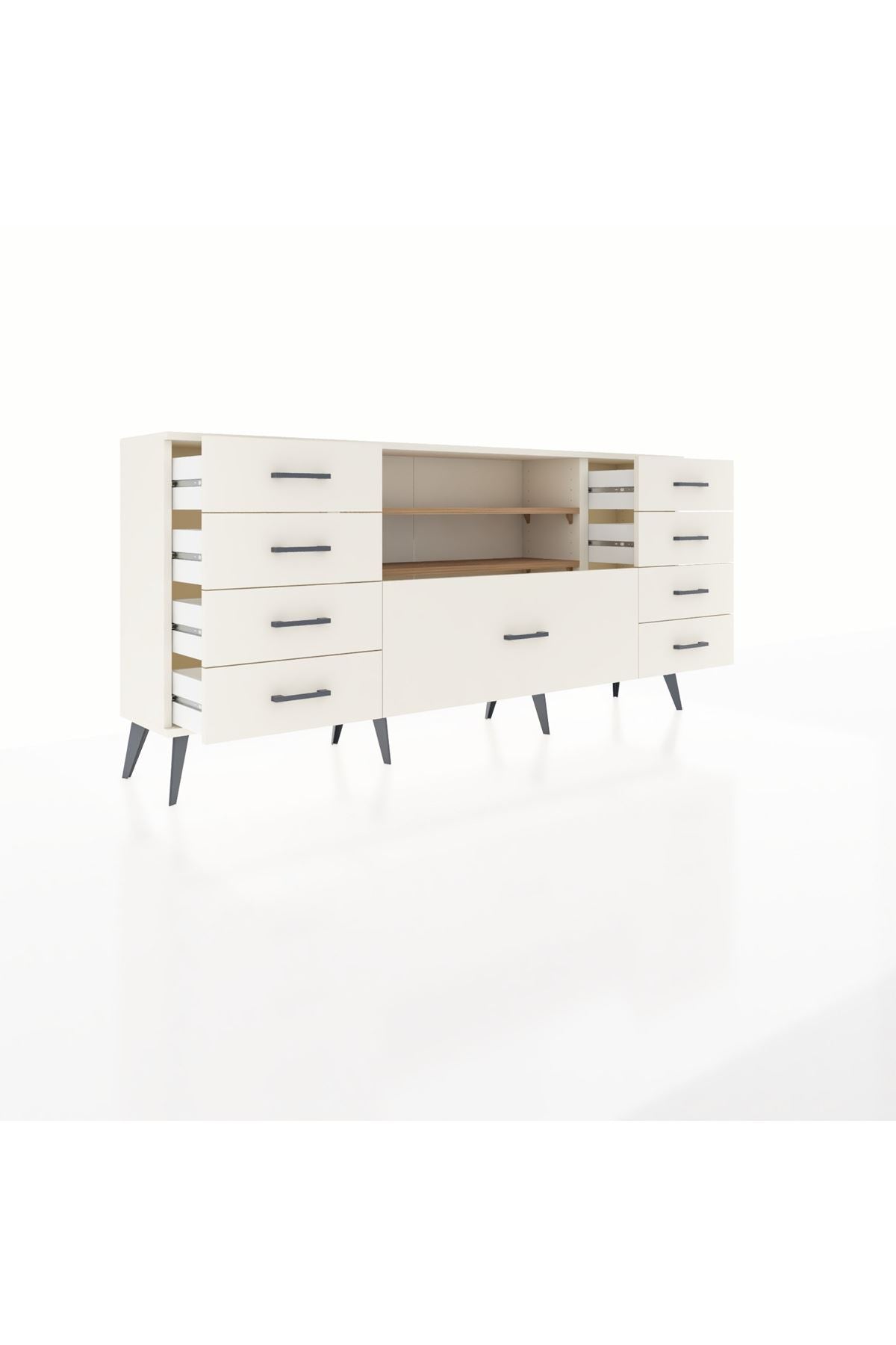 Arges Konsol 2 Raflı 9 Çekmeceli 176x30x83 - S148M039V01A