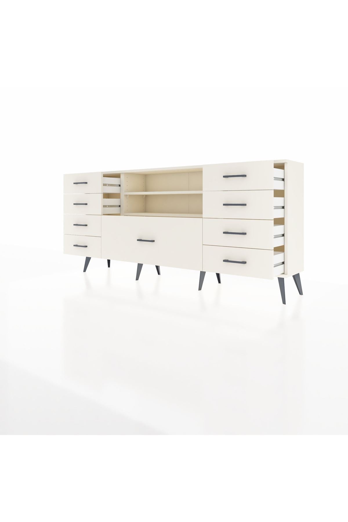 Arges Konsol 2 Raflı 9 Çekmeceli 176x30x83 - S148M039V04A