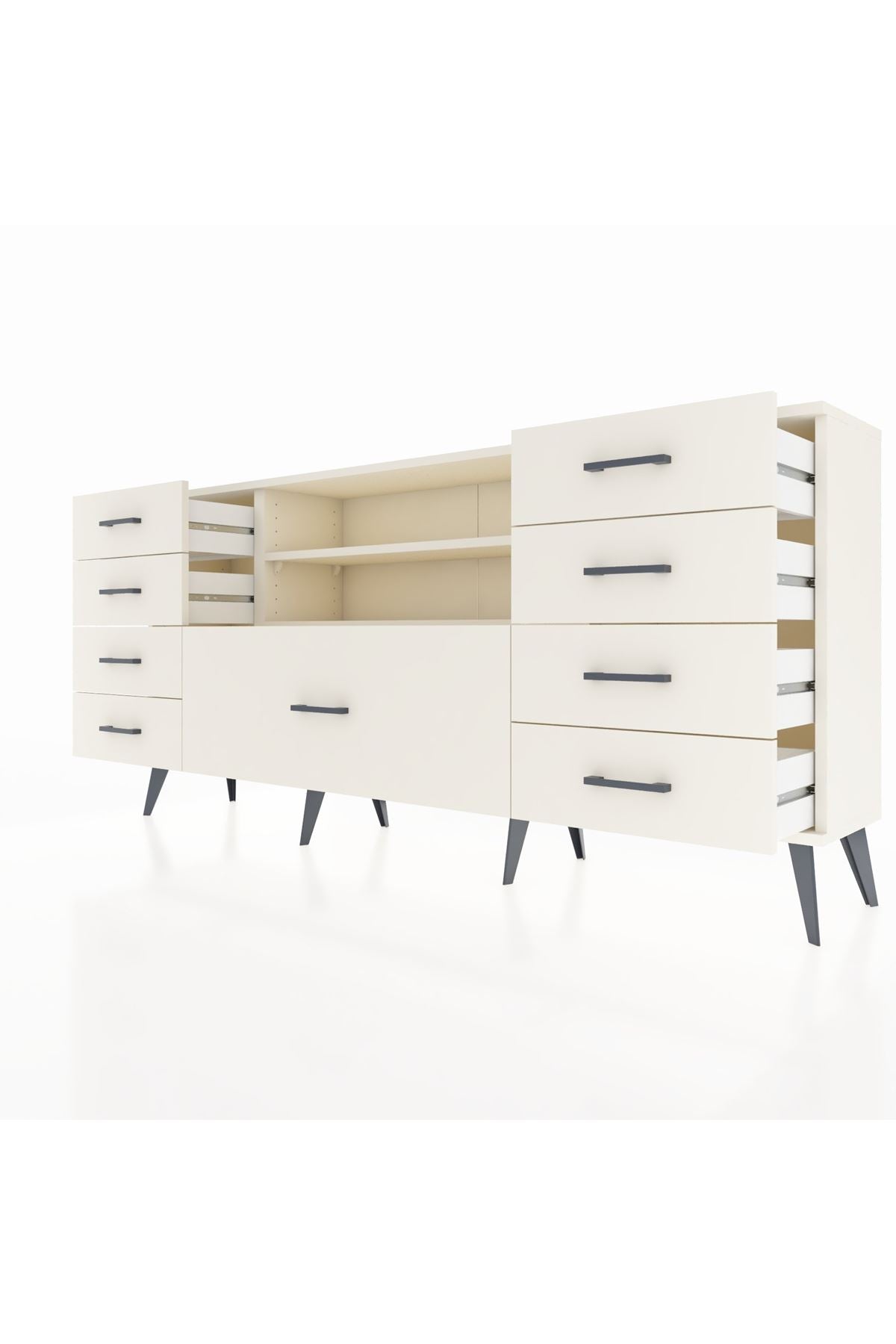 Arges Konsol 2 Raflı 9 Çekmeceli 176x30x83 - S148M039V04A