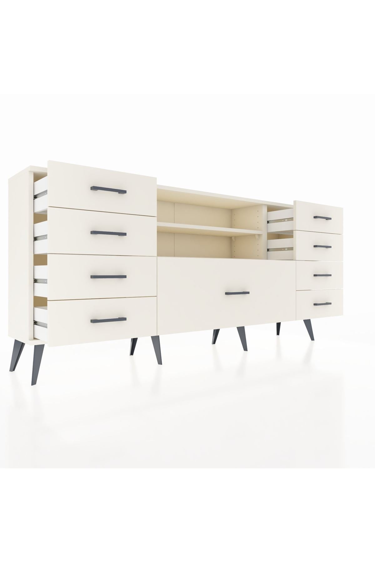 Arges Konsol 2 Raflı 9 Çekmeceli 176x30x83 - S148M039V04A