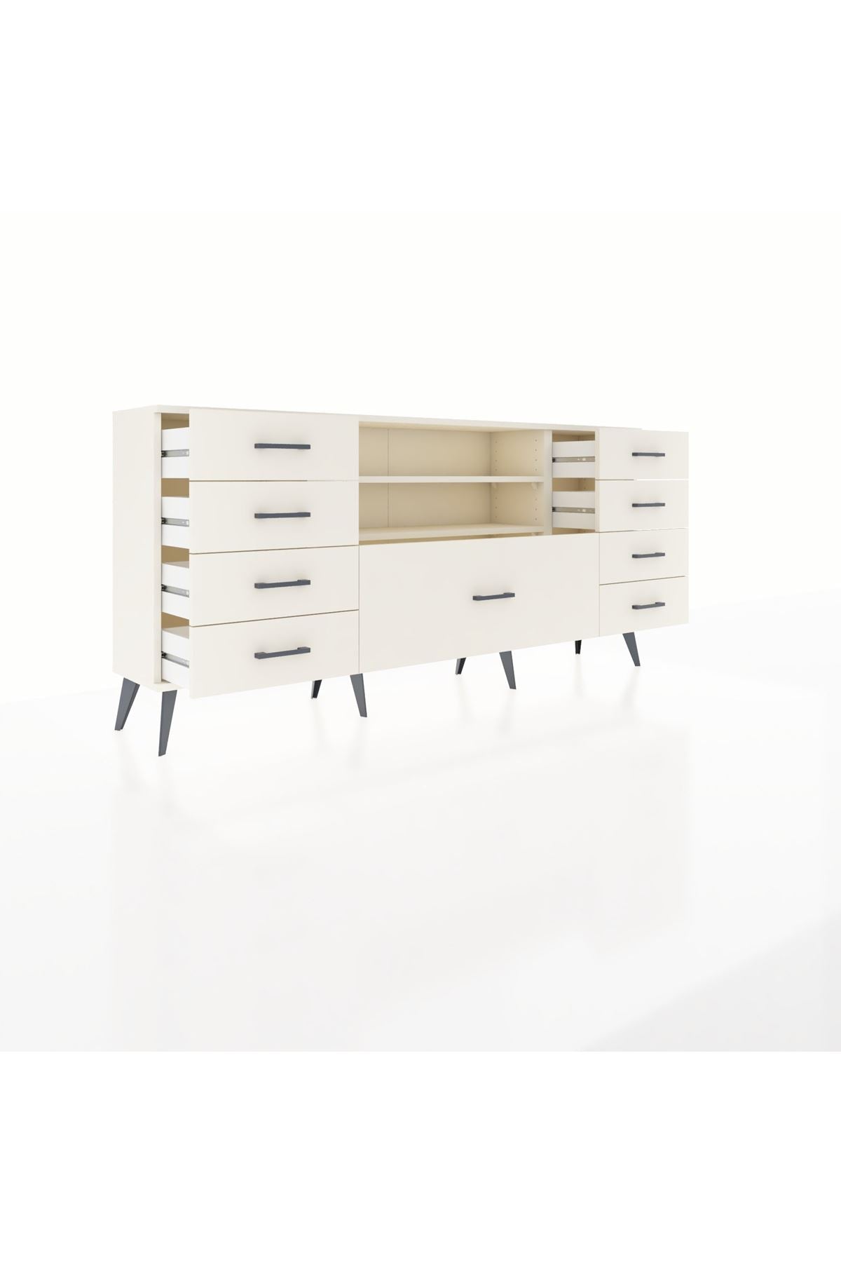 Arges Konsol 2 Raflı 9 Çekmeceli 176x30x83 - S148M039V04A