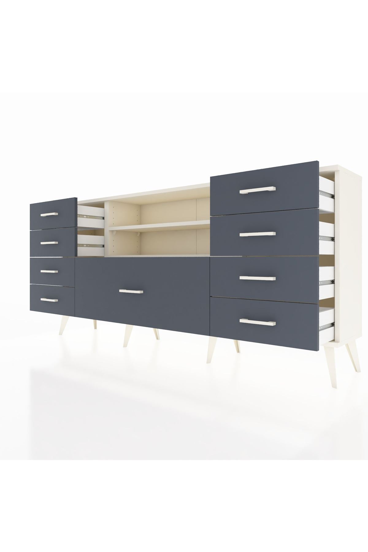 Arges Konsol 2 Raflı 9 Çekmeceli 176x30x83 - S148M039V05A