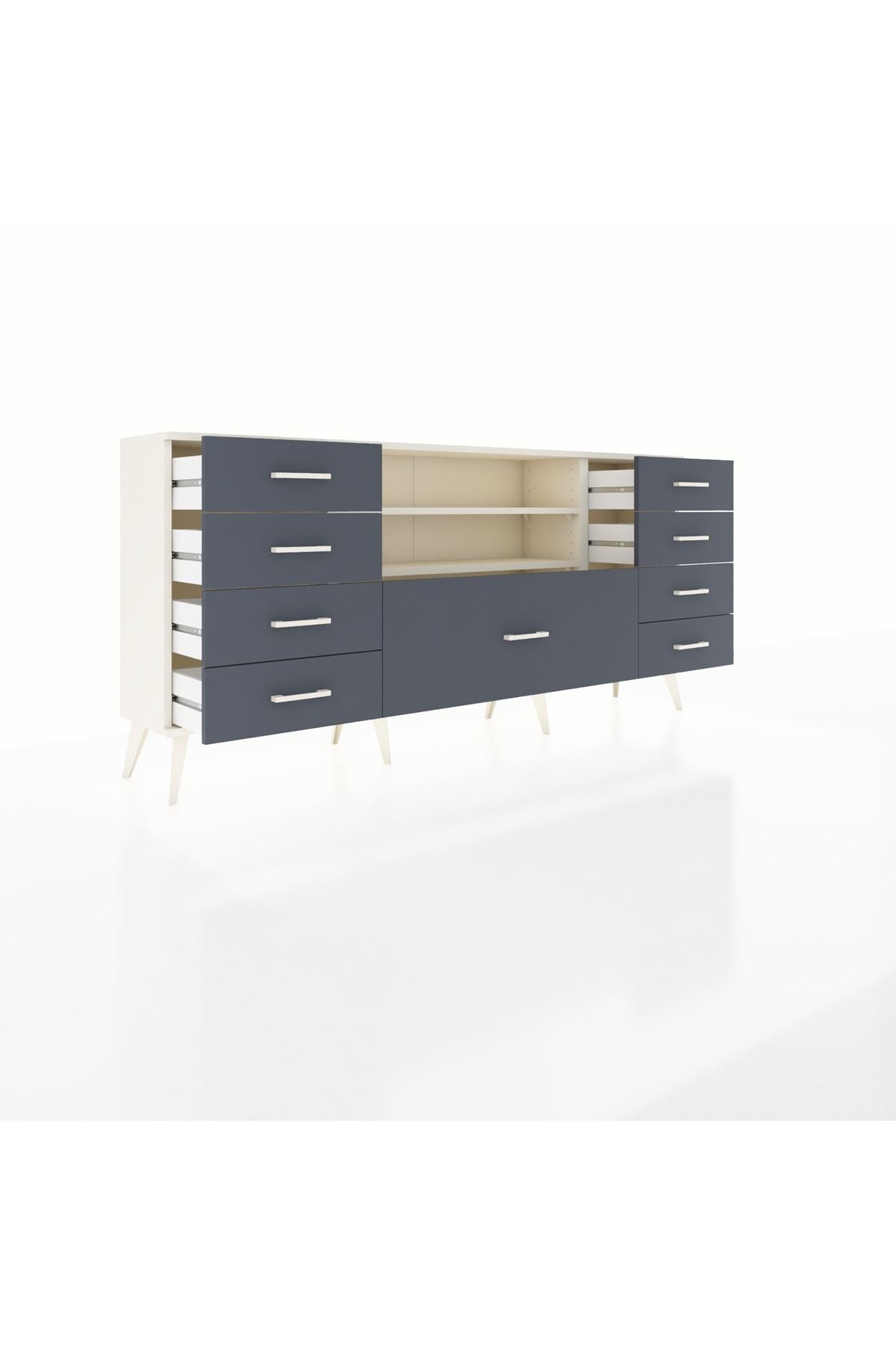 Arges Konsol 2 Raflı 9 Çekmeceli 176x30x83 - S148M039V05A