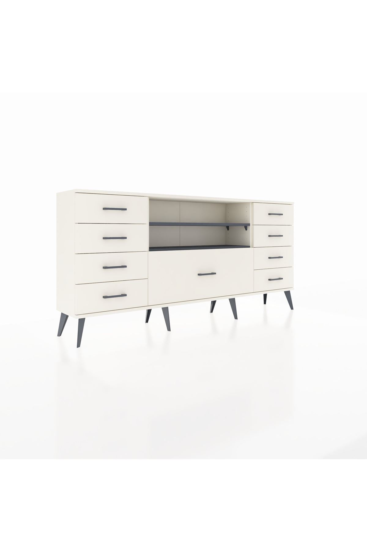 Arges Konsol 2 Raflı 9 Çekmeceli 176x30x83 - S148M039V07A