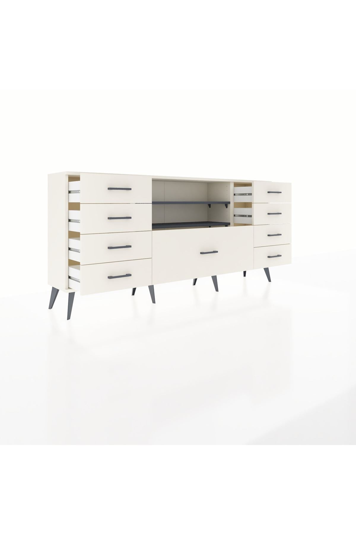 Arges Konsol 2 Raflı 9 Çekmeceli 176x30x83 - S148M039V07A