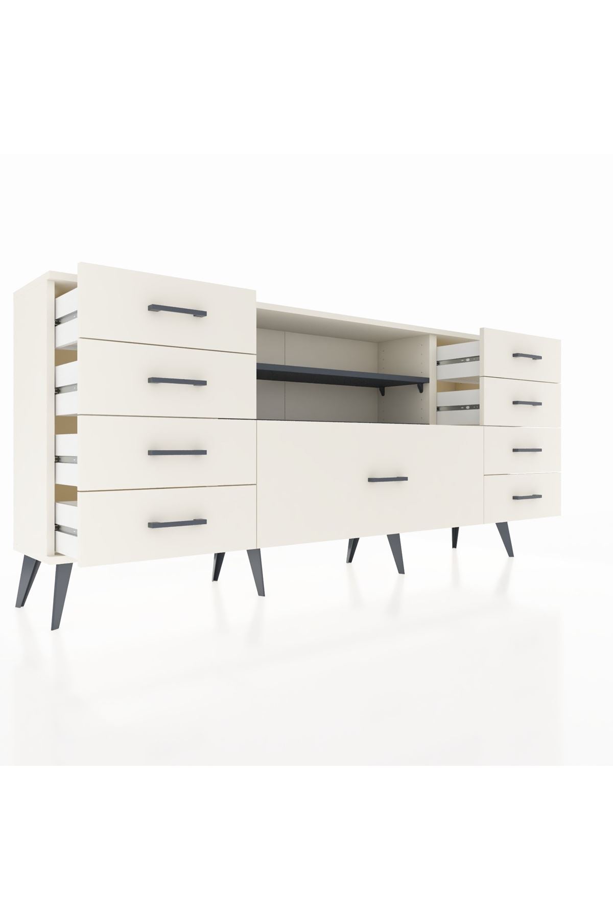 Arges Konsol 2 Raflı 9 Çekmeceli 176x30x83 - S148M039V07A