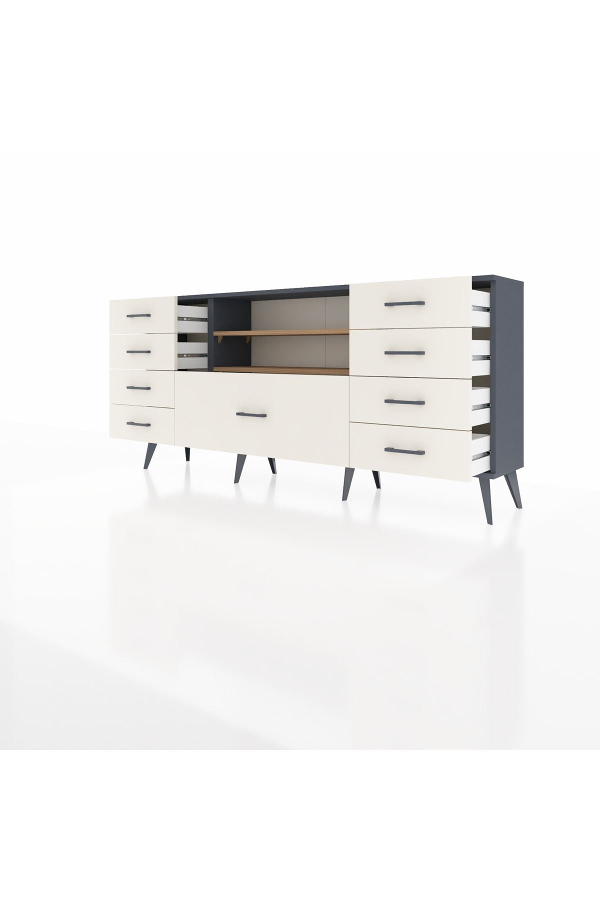 Arges Konsol 2 Raflı 9 Çekmeceli 176x30x83 - S148M039V10A