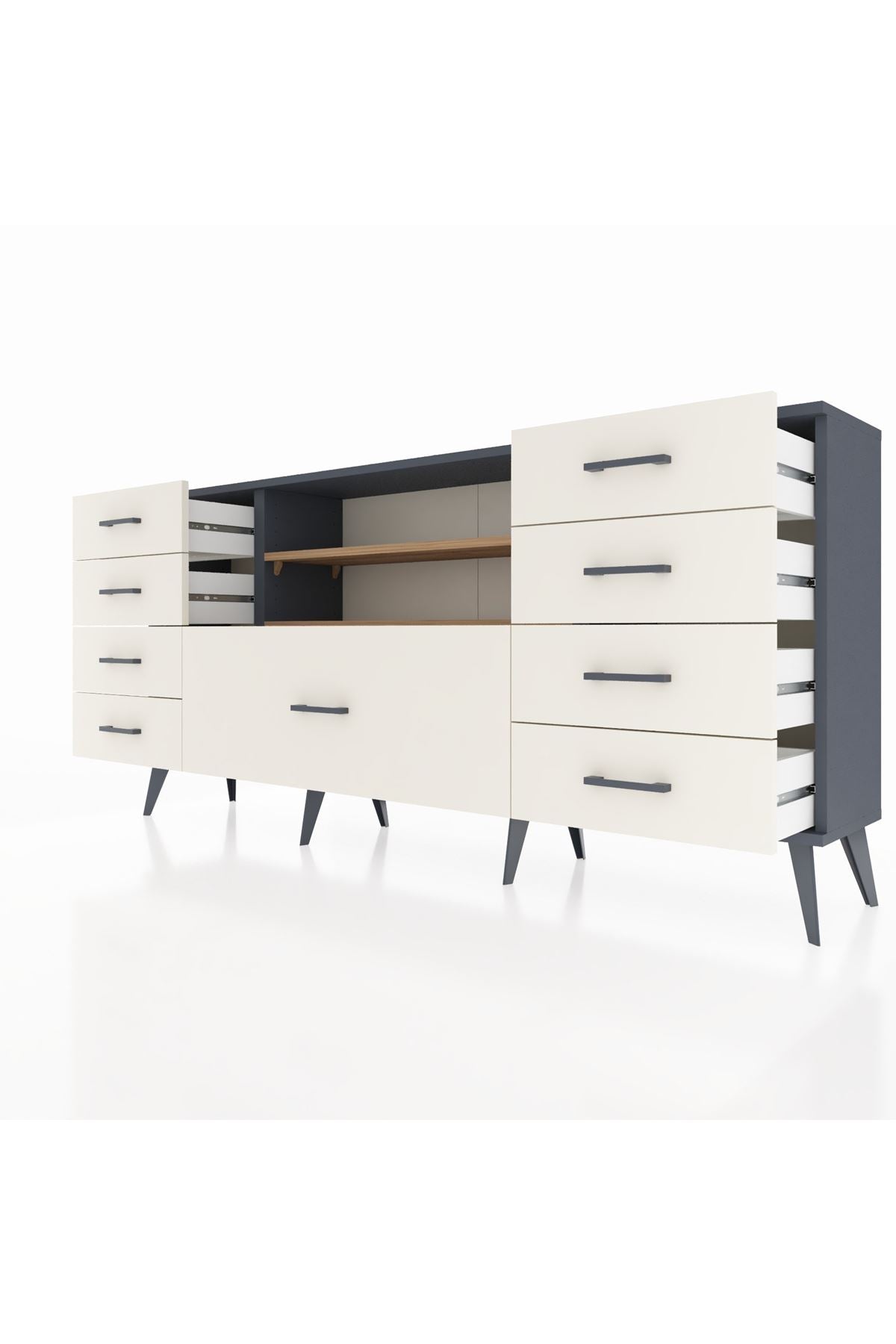 Arges Konsol 2 Raflı 9 Çekmeceli 176x30x83 - S148M039V10A