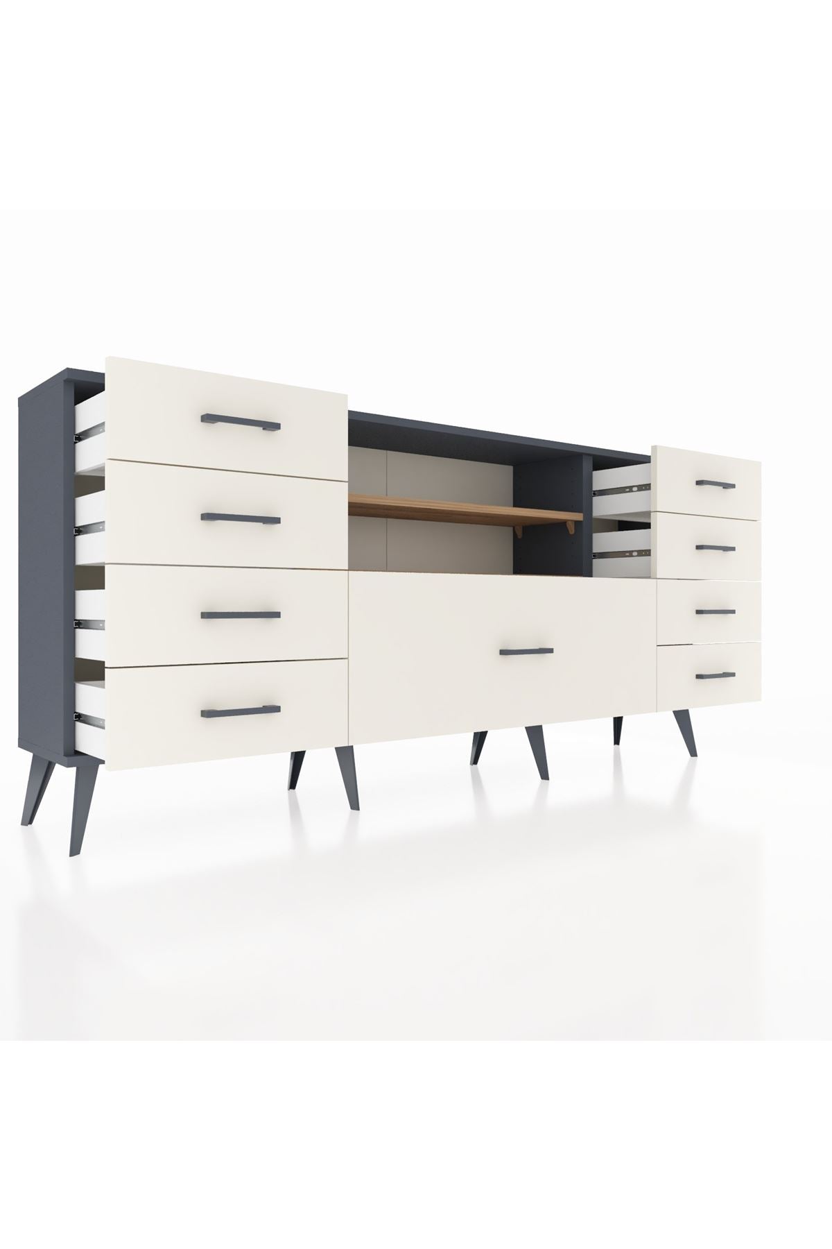 Arges Konsol 2 Raflı 9 Çekmeceli 176x30x83 - S148M039V10A