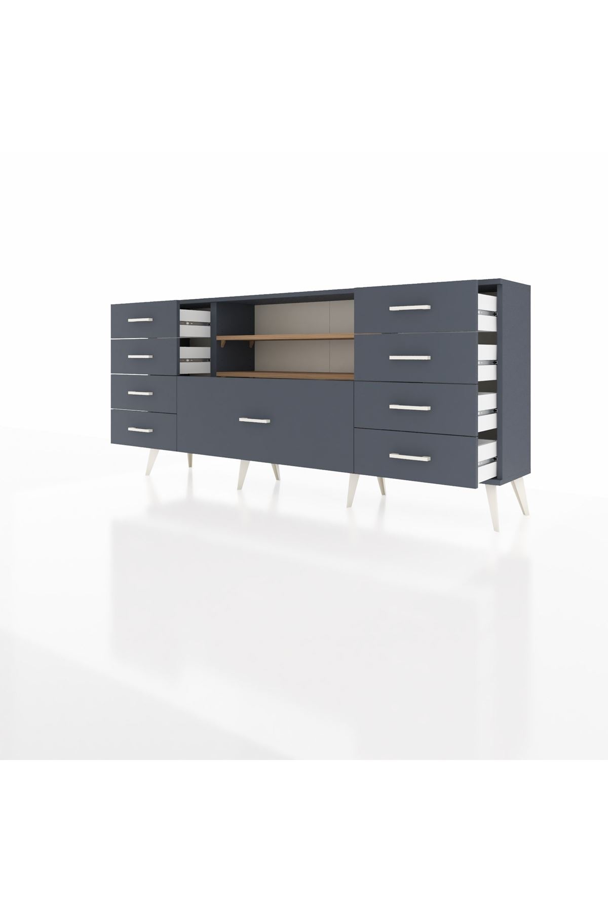 Arges Konsol 2 Raflı 9 Çekmeceli 176x30x83 - S148M039V11A