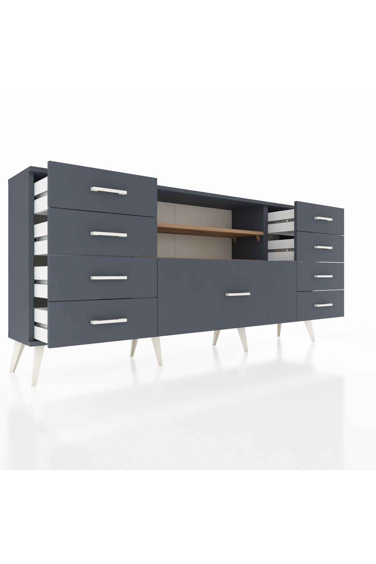 Arges Konsol 2 Raflı 9 Çekmeceli 176x30x83 - S148M039V11A