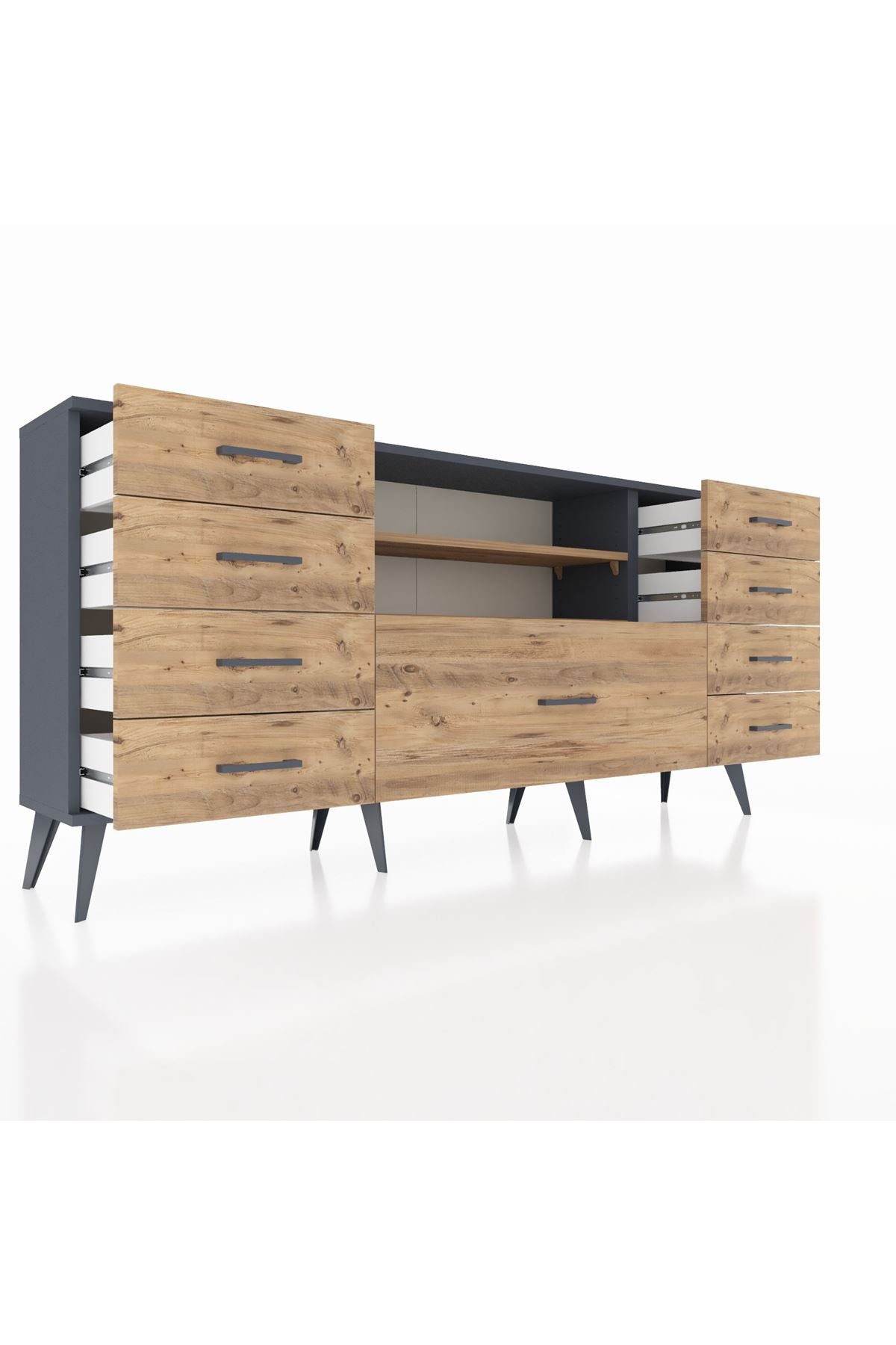 Arges Konsol 2 Raflı 9 Çekmeceli 176x30x83 - S148M039V12A