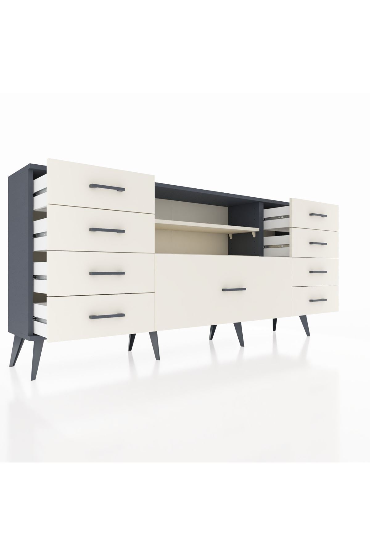 Arges Konsol 2 Raflı 9 Çekmeceli 176x30x83 - S148M039V13A