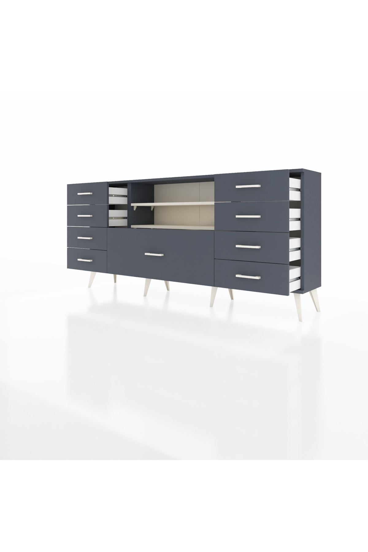 Arges Konsol 2 Raflı 9 Çekmeceli 176x30x83 - S148M039V14A