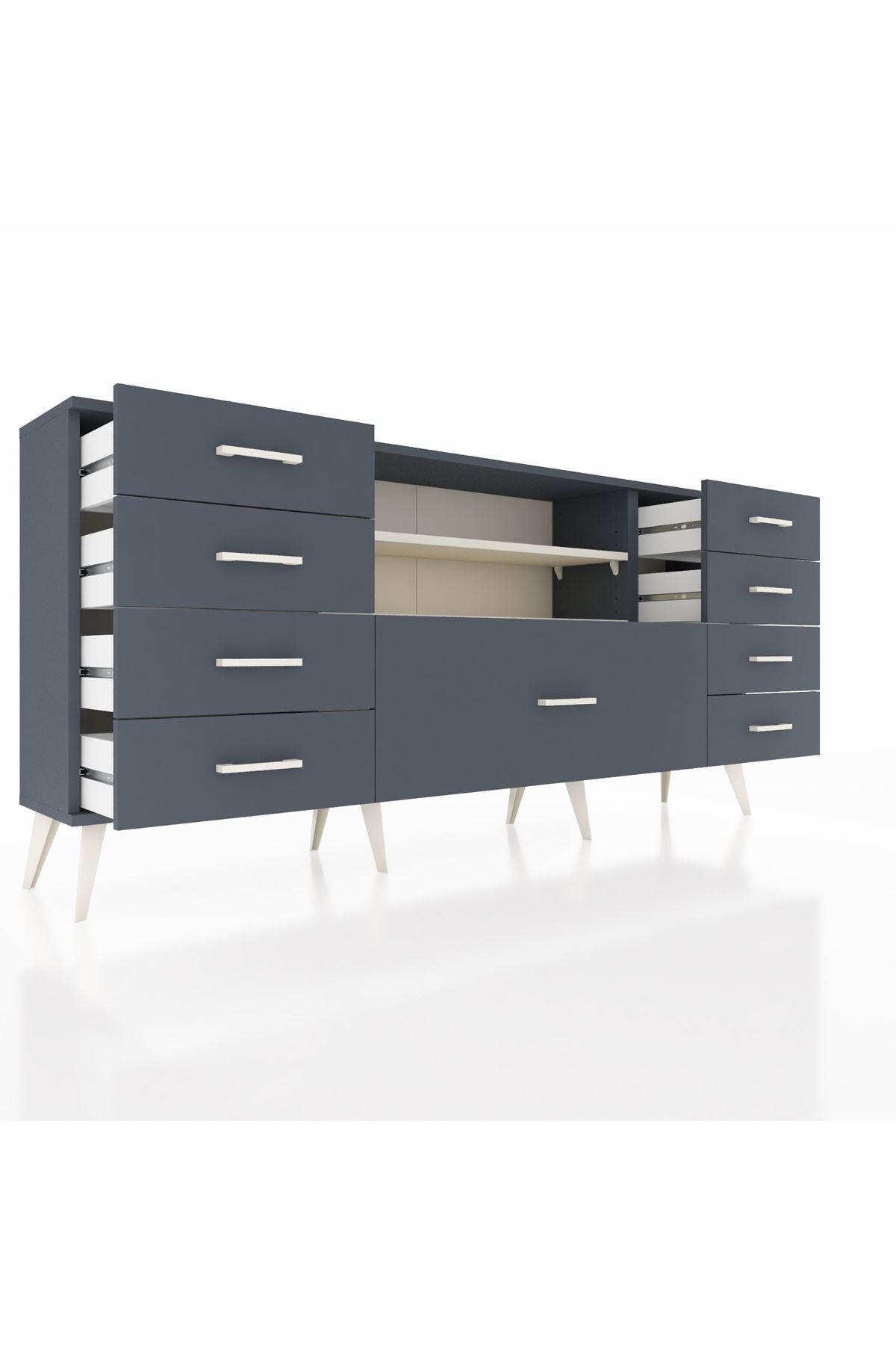 Arges Konsol 2 Raflı 9 Çekmeceli 176x30x83 - S148M039V14A