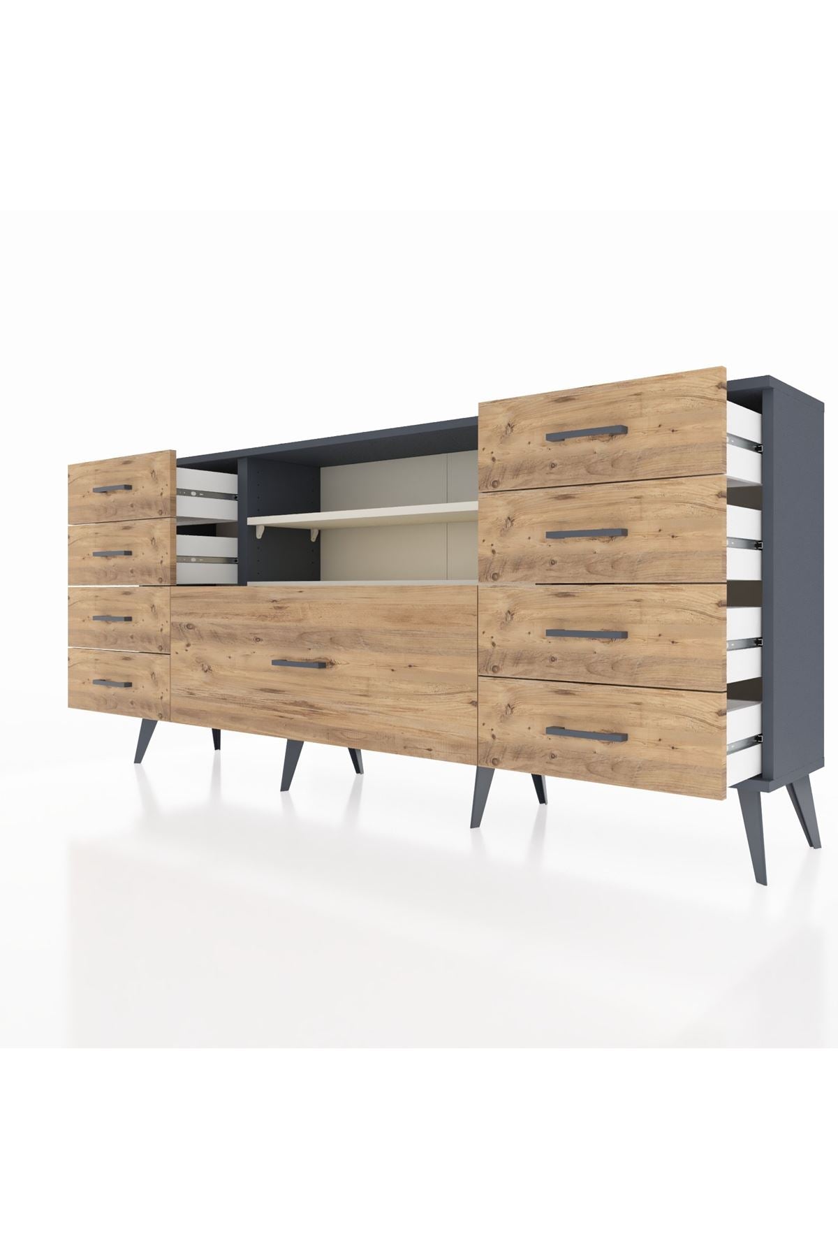 Arges Konsol 2 Raflı 9 Çekmeceli 176x30x83 - S148M039V15A