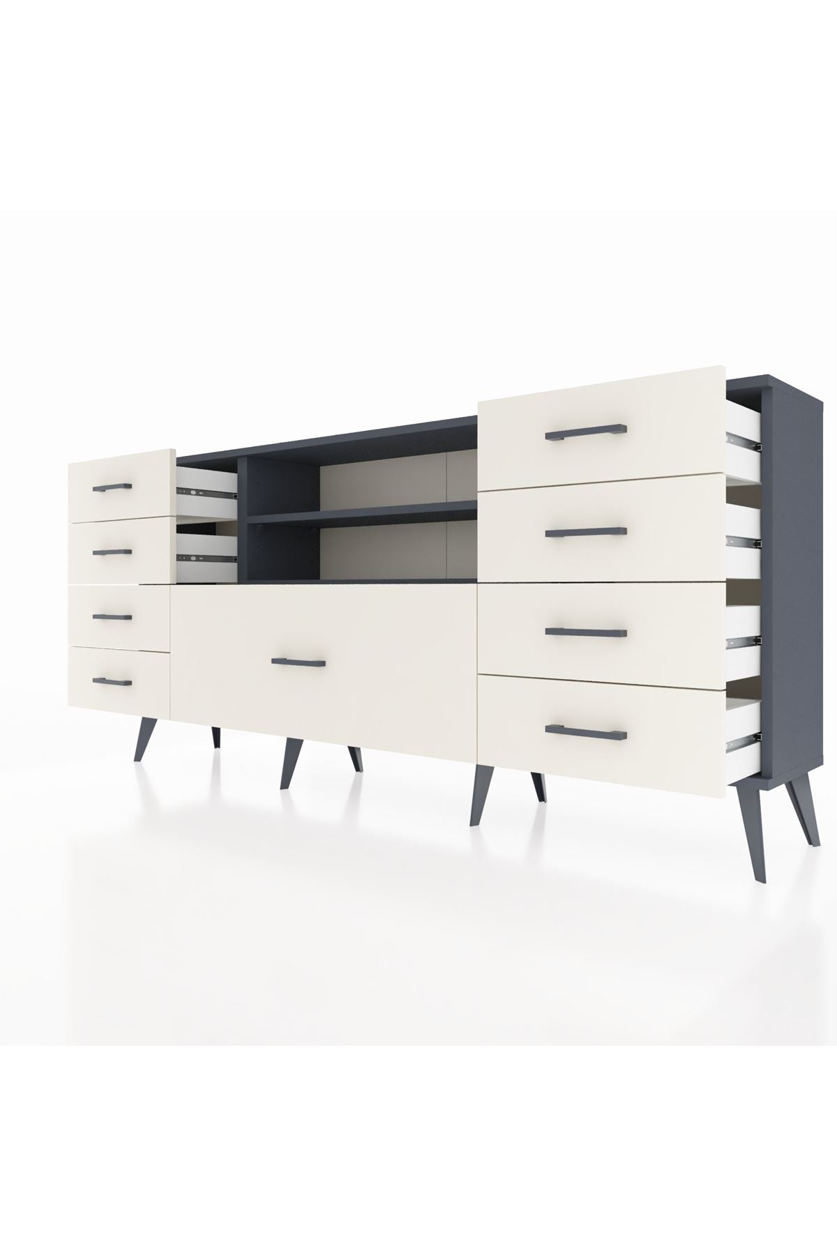 Arges Konsol 2 Raflı 9 Çekmeceli 176x30x83 - S148M039V16A