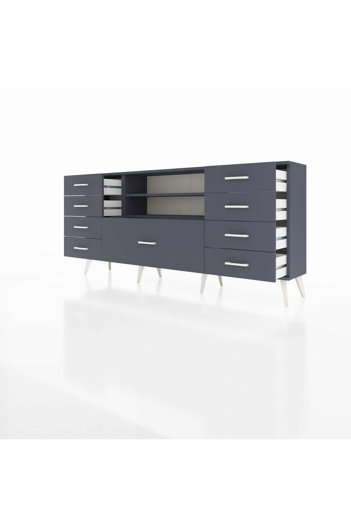 Arges Konsol 2 Raflı 9 Çekmeceli 176x30x83 - S148M039V17A