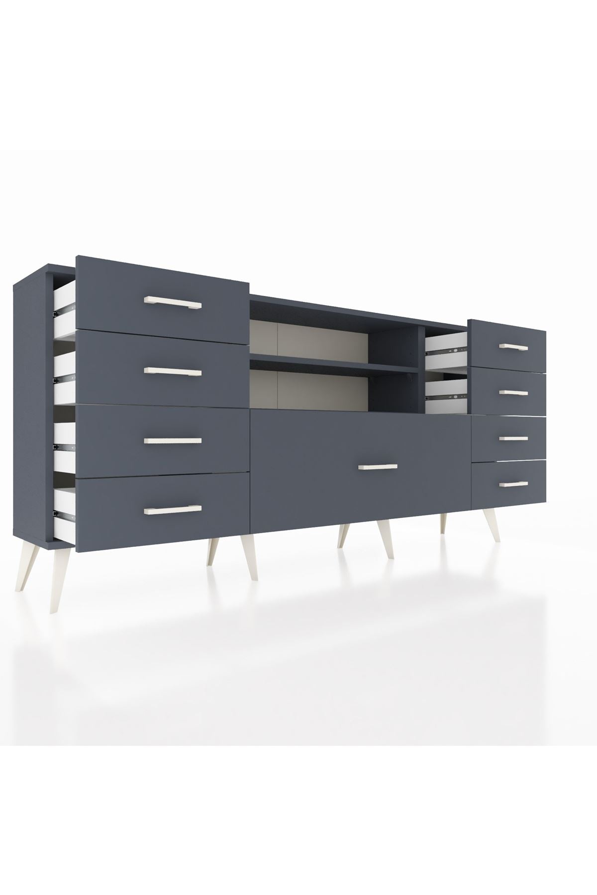 Arges Konsol 2 Raflı 9 Çekmeceli 176x30x83 - S148M039V17A