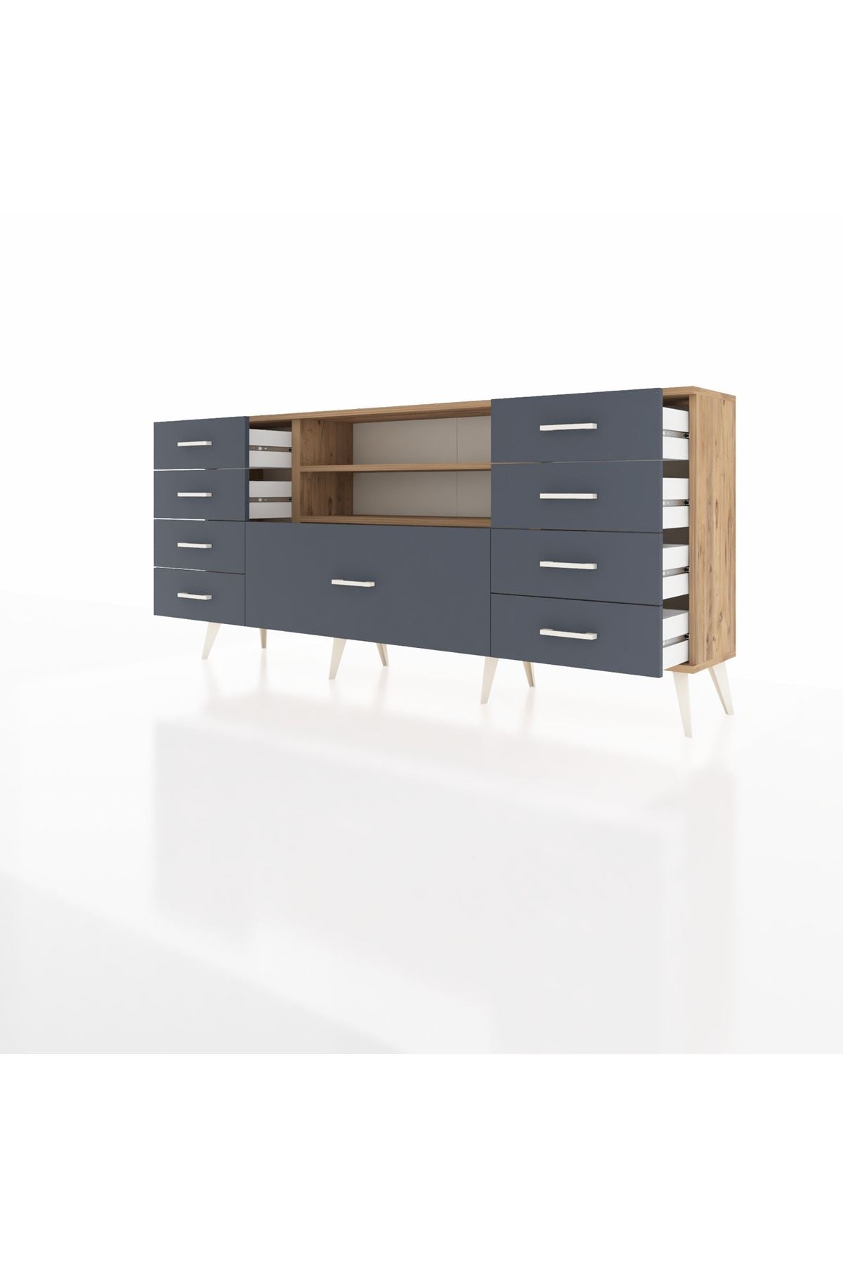 Arges Konsol 2 Raflı 9 Çekmeceli 176x30x83 - S148M039V20A