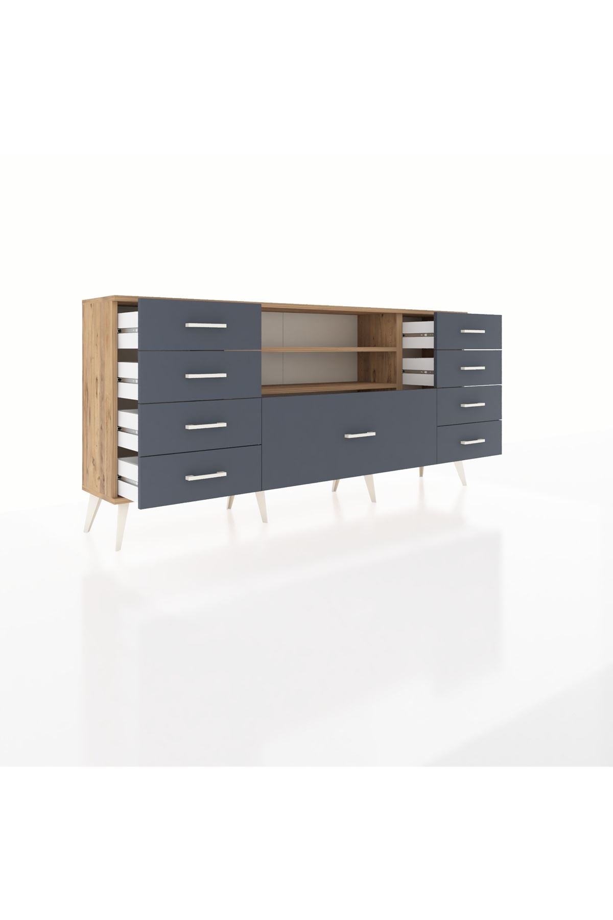 Arges Konsol 2 Raflı 9 Çekmeceli 176x30x83 - S148M039V20A