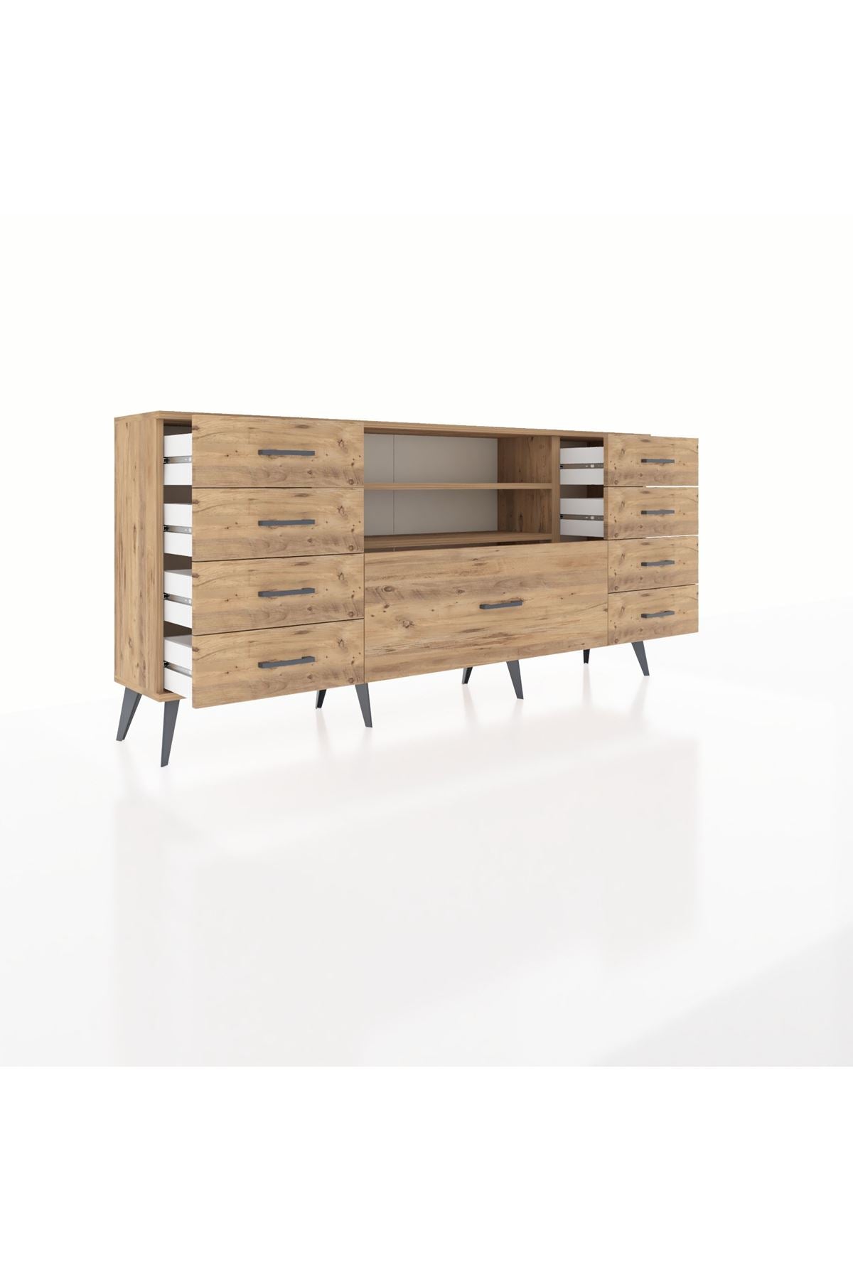 Arges Konsol 2 Raflı 9 Çekmeceli 176x30x83 - S148M039V21A