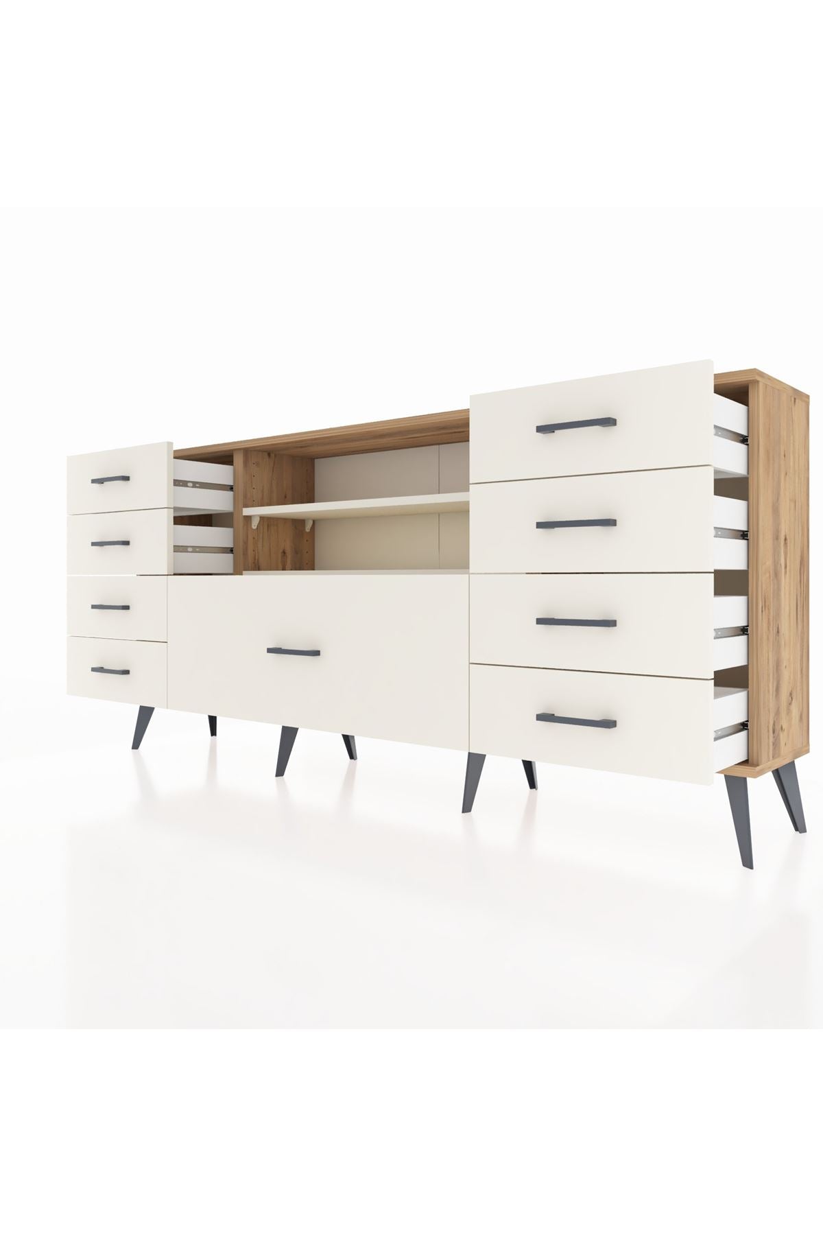 Arges Konsol 2 Raflı 9 Çekmeceli 176x30x83 - S148M039V22A