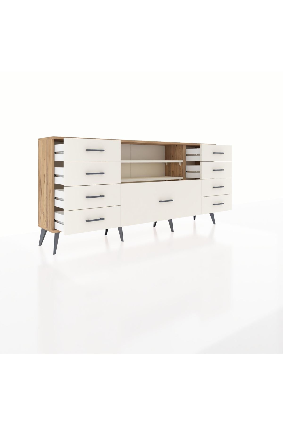 Arges Konsol 2 Raflı 9 Çekmeceli 176x30x83 - S148M039V22A