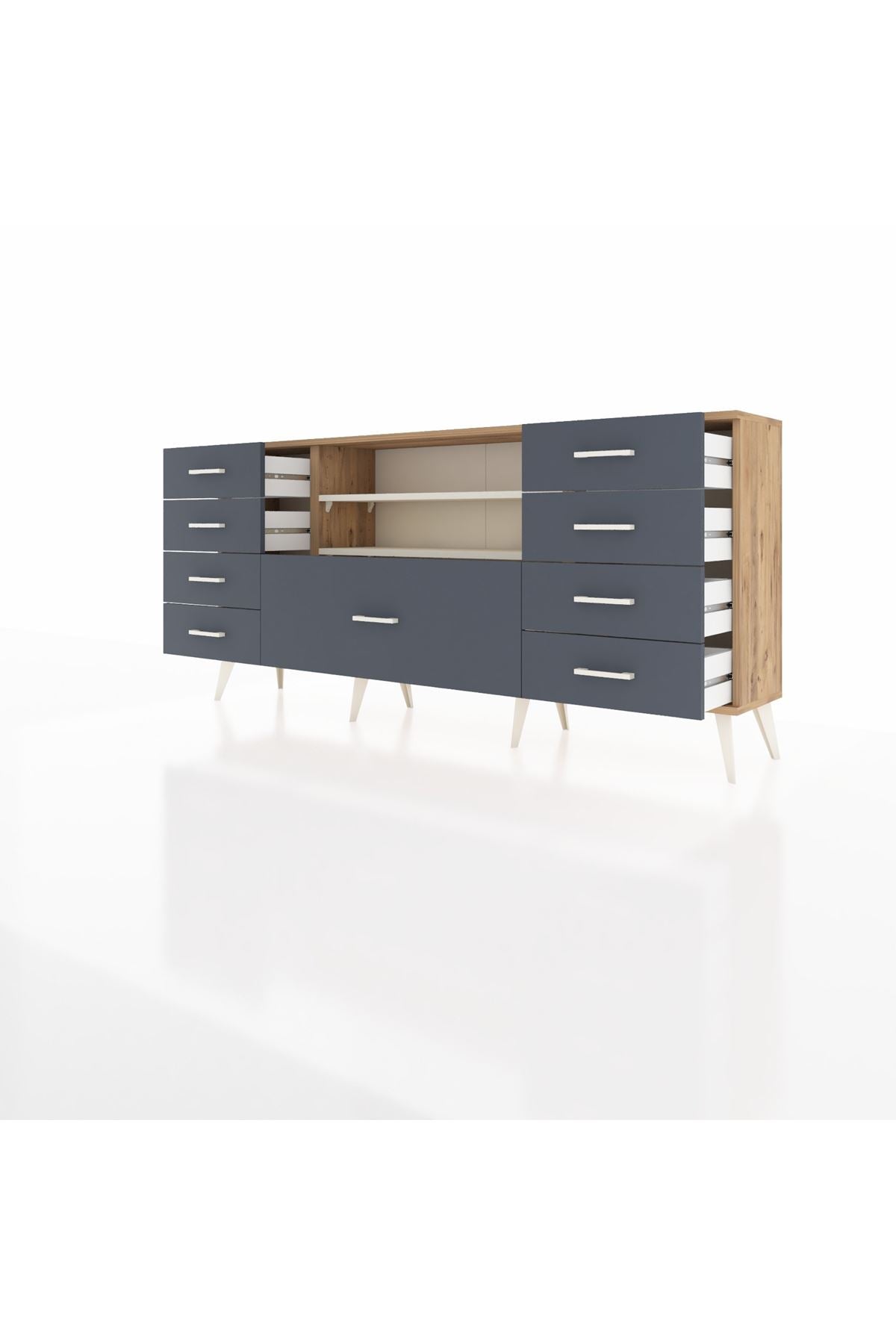 Arges Konsol 2 Raflı 9 Çekmeceli 176x30x83 - S148M039V23A