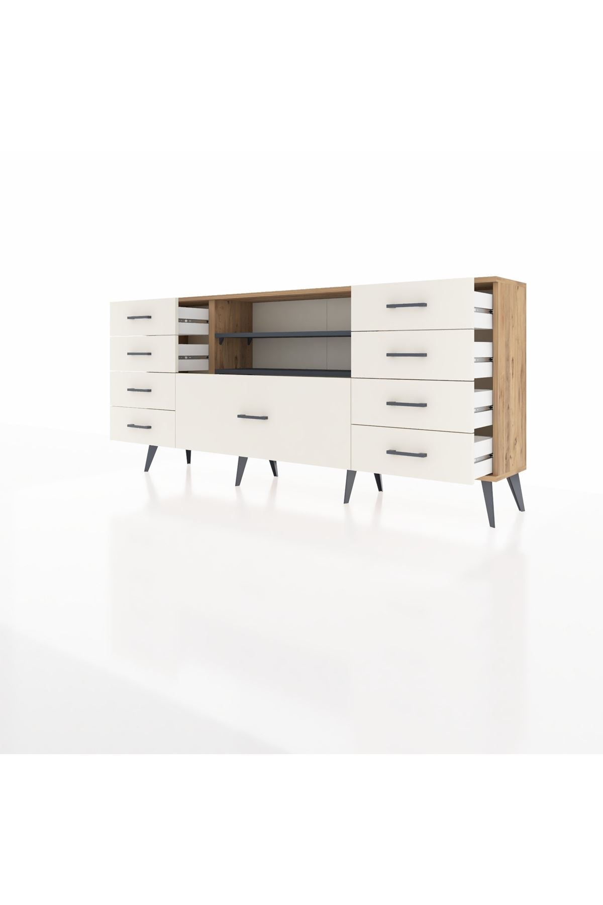 Arges Konsol 2 Raflı 9 Çekmeceli 176x30x83 - S148M039V25A