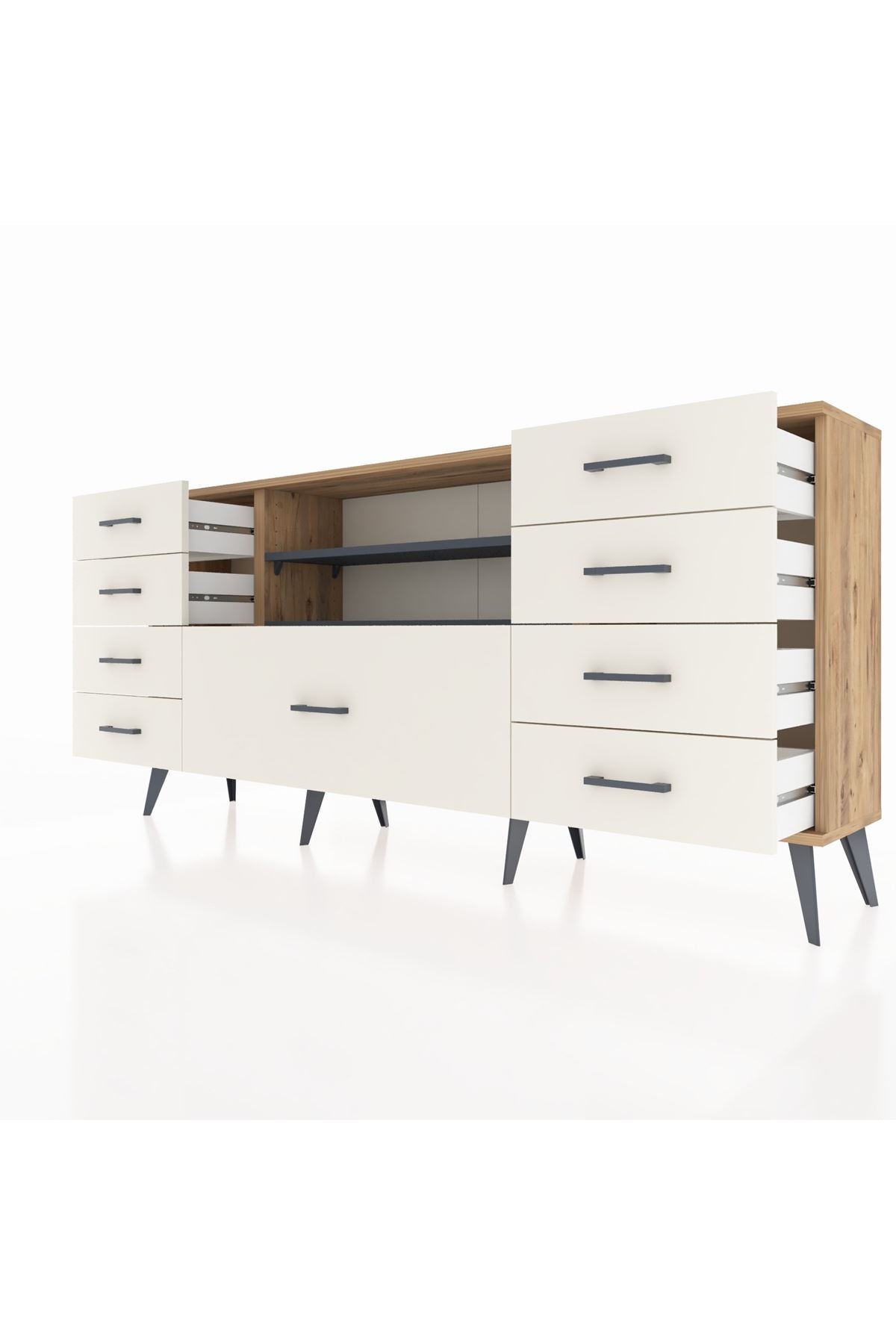 Arges Konsol 2 Raflı 9 Çekmeceli 176x30x83 - S148M039V25A