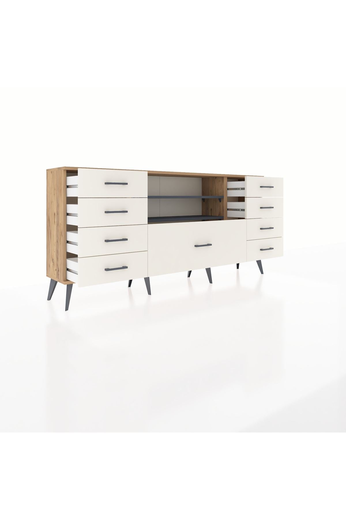 Arges Konsol 2 Raflı 9 Çekmeceli 176x30x83 - S148M039V25A