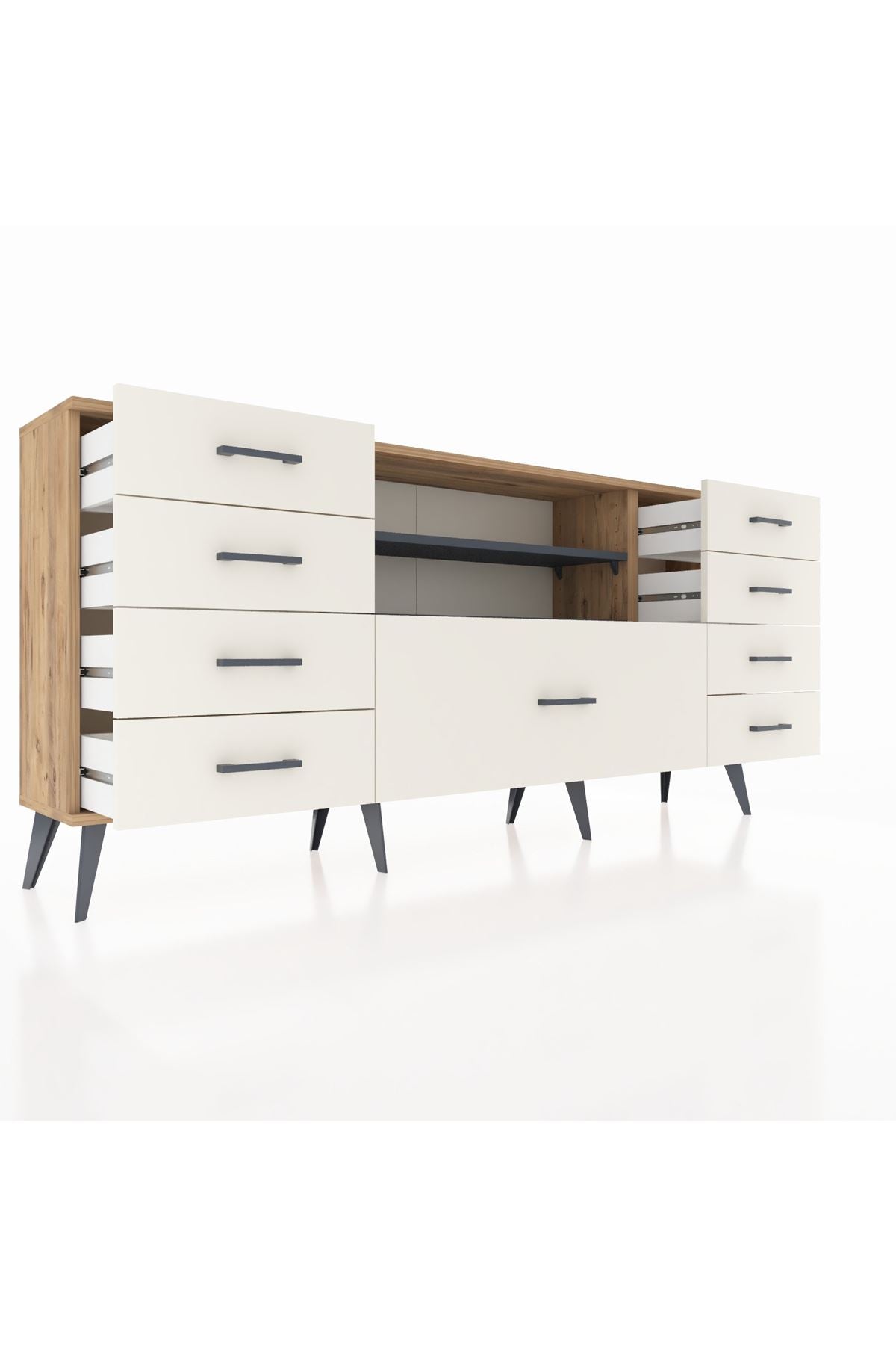 Arges Konsol 2 Raflı 9 Çekmeceli 176x30x83 - S148M039V25A