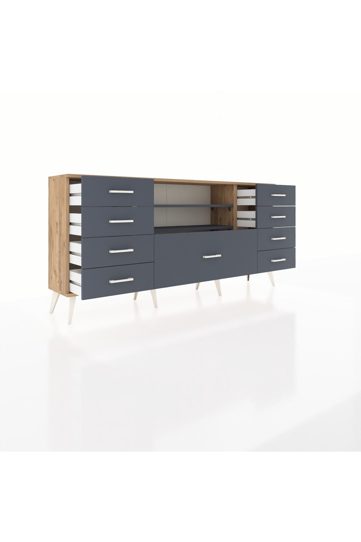 Arges Konsol 2 Raflı 9 Çekmeceli 176x30x83 - S148M039V26A