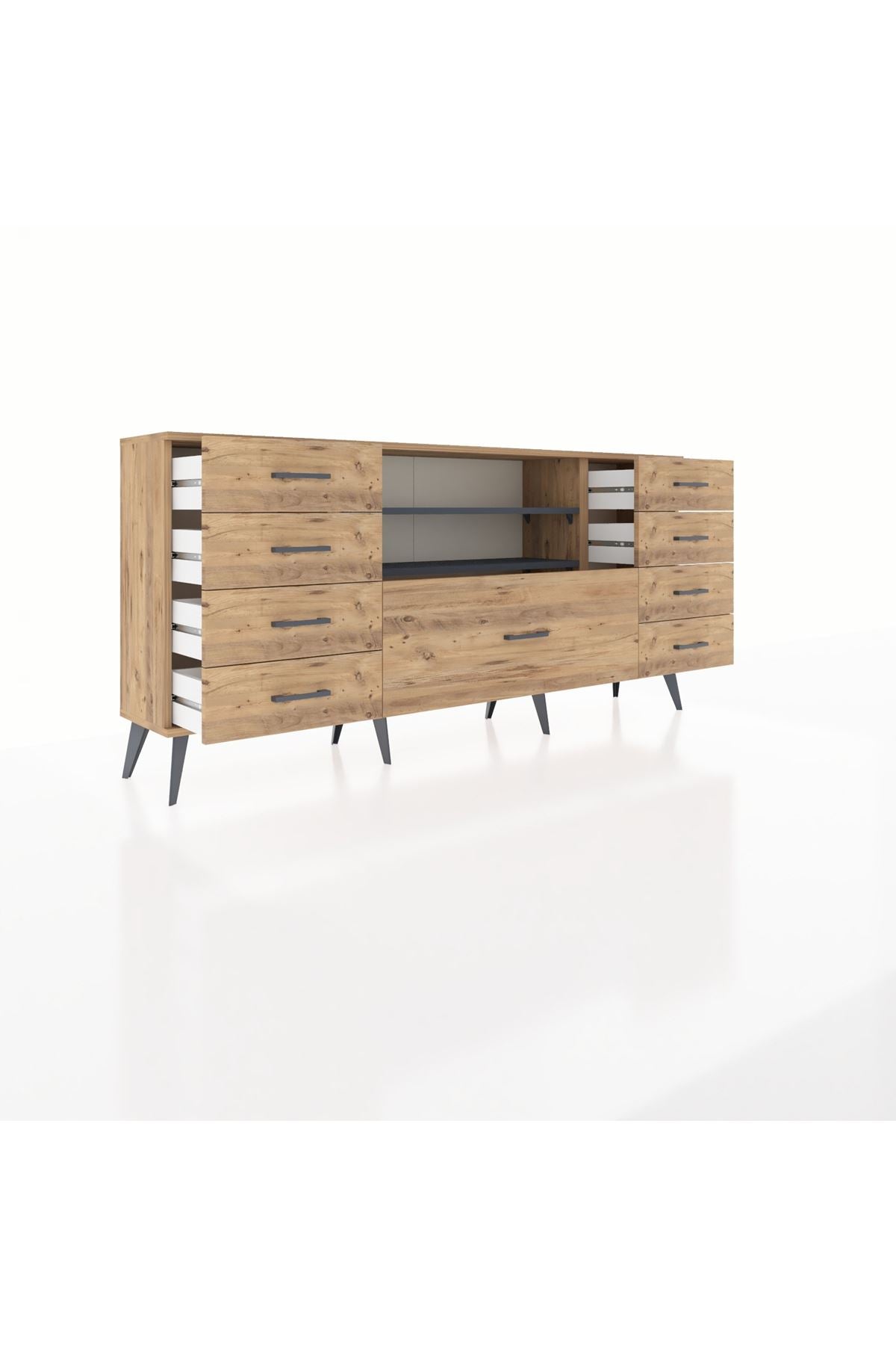 Arges Konsol 2 Raflı 9 Çekmeceli 176x30x83 - S148M039V27A