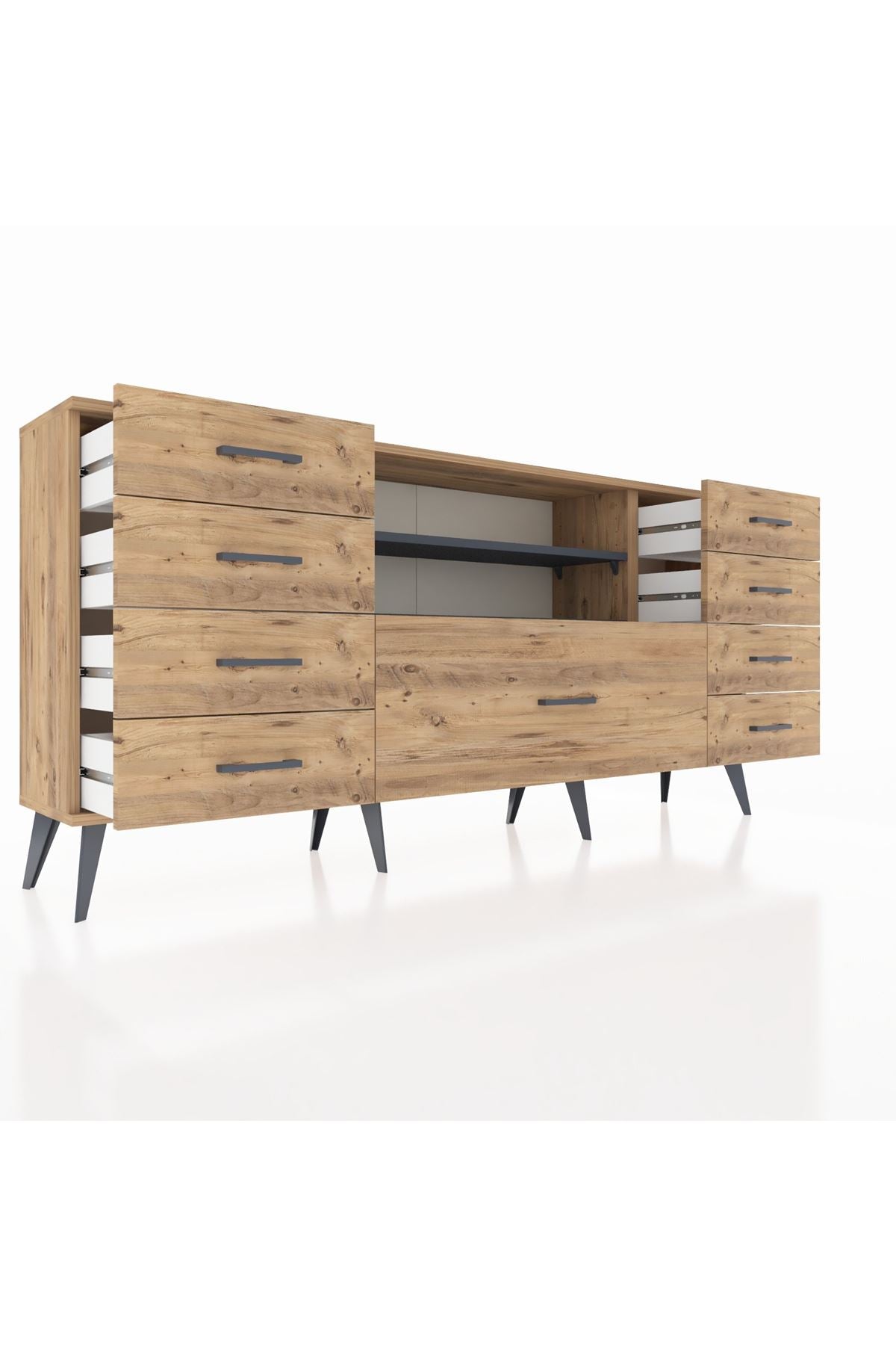 Arges Konsol 2 Raflı 9 Çekmeceli 176x30x83 - S148M039V27A