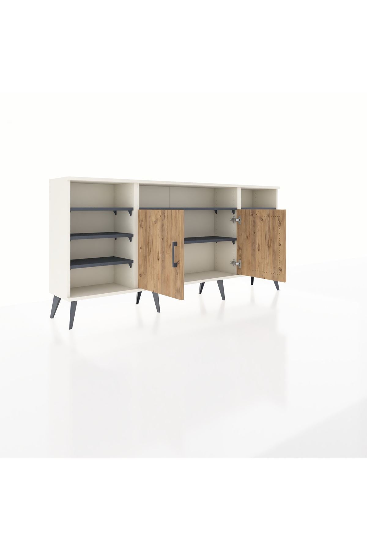 Arges Konsol 8 Raflı 2 Kapaklı 176x30x83 - S148M042V02A