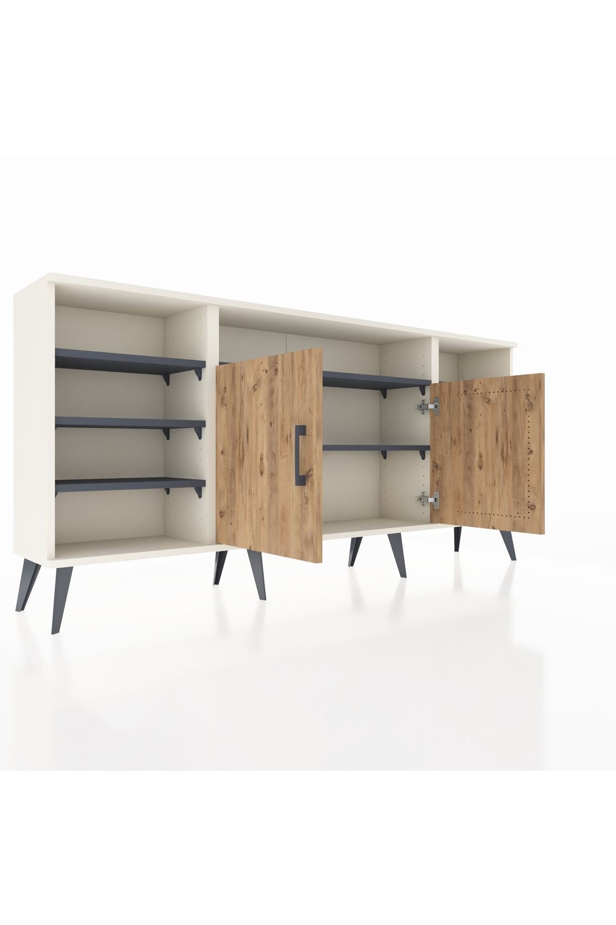 Arges Konsol 8 Raflı 2 Kapaklı 176x30x83 - S148M042V02A