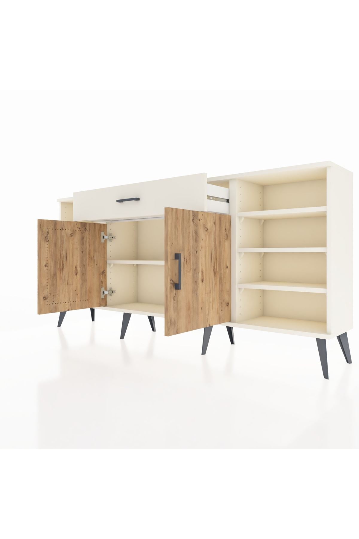Arges Konsol 7 Raflı Tek Çekmeceli 2 Kapaklı 176x30x83 - S148M043V01A