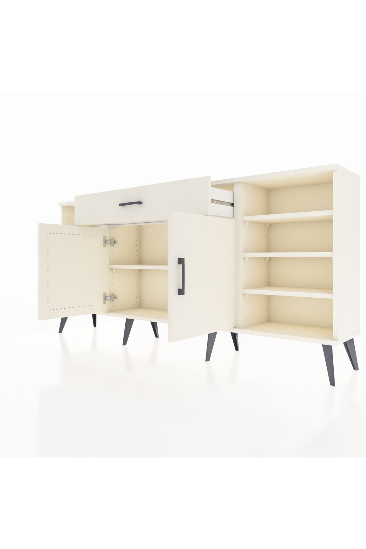 Arges Konsol 7 Raflı Tek Çekmeceli 2 Kapaklı 176x30x83 - S148M043V04A