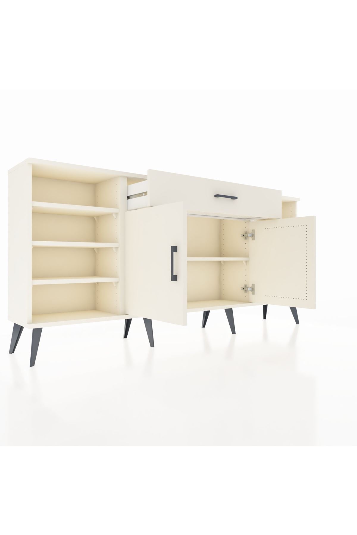 Arges Konsol 7 Raflı Tek Çekmeceli 2 Kapaklı 176x30x83 - S148M043V04A